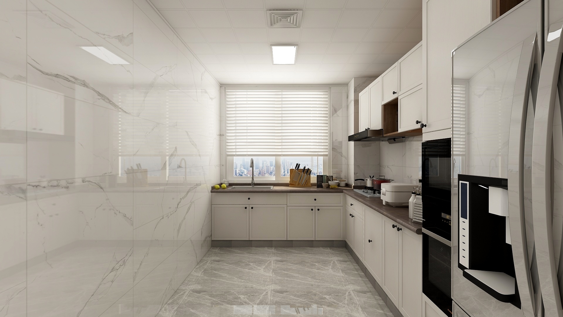 浅灰设计-65方现代一居一层厨房装修效果图第3张