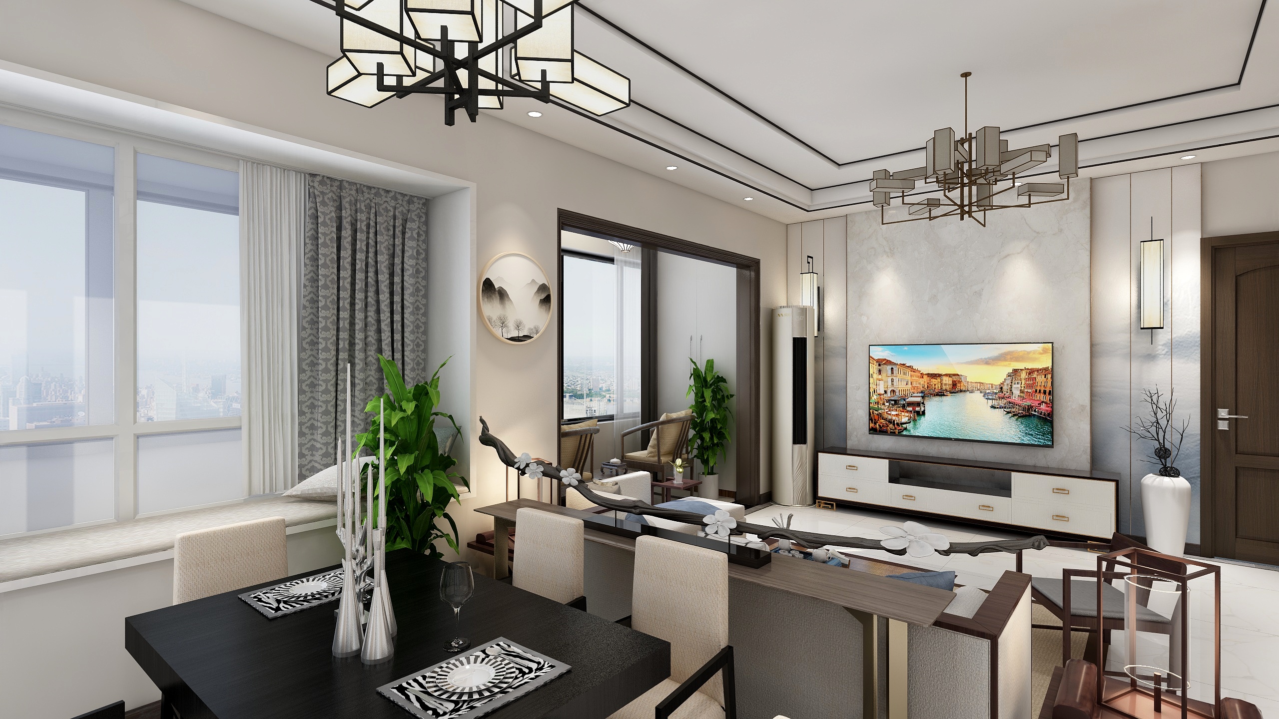 影子鹏飞-TK【塔克装饰】蓝润光华春天C6户型95㎡-装修设计方案