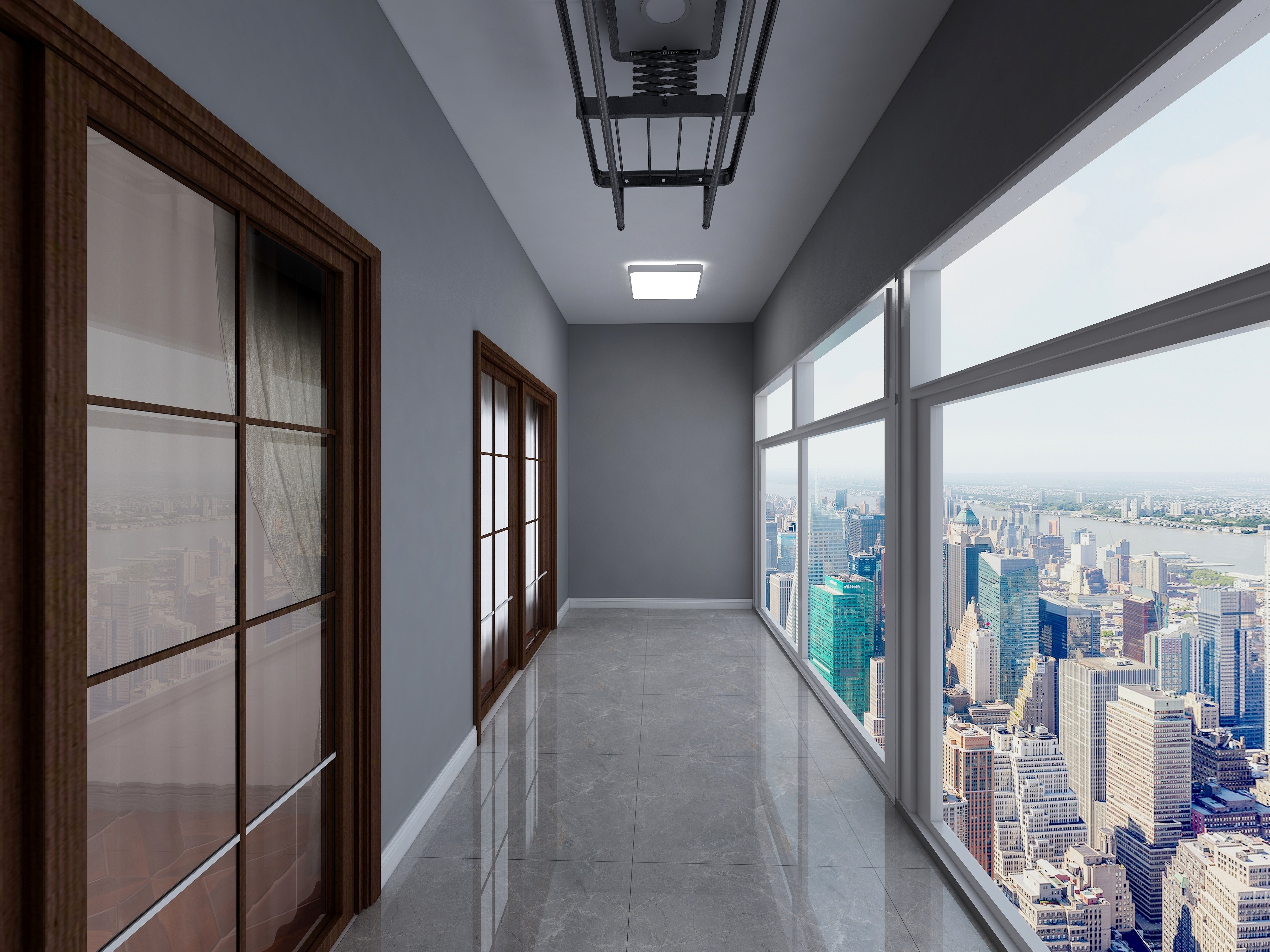 塑梧设计-217方美式三居一层阳台装修效果图第1张