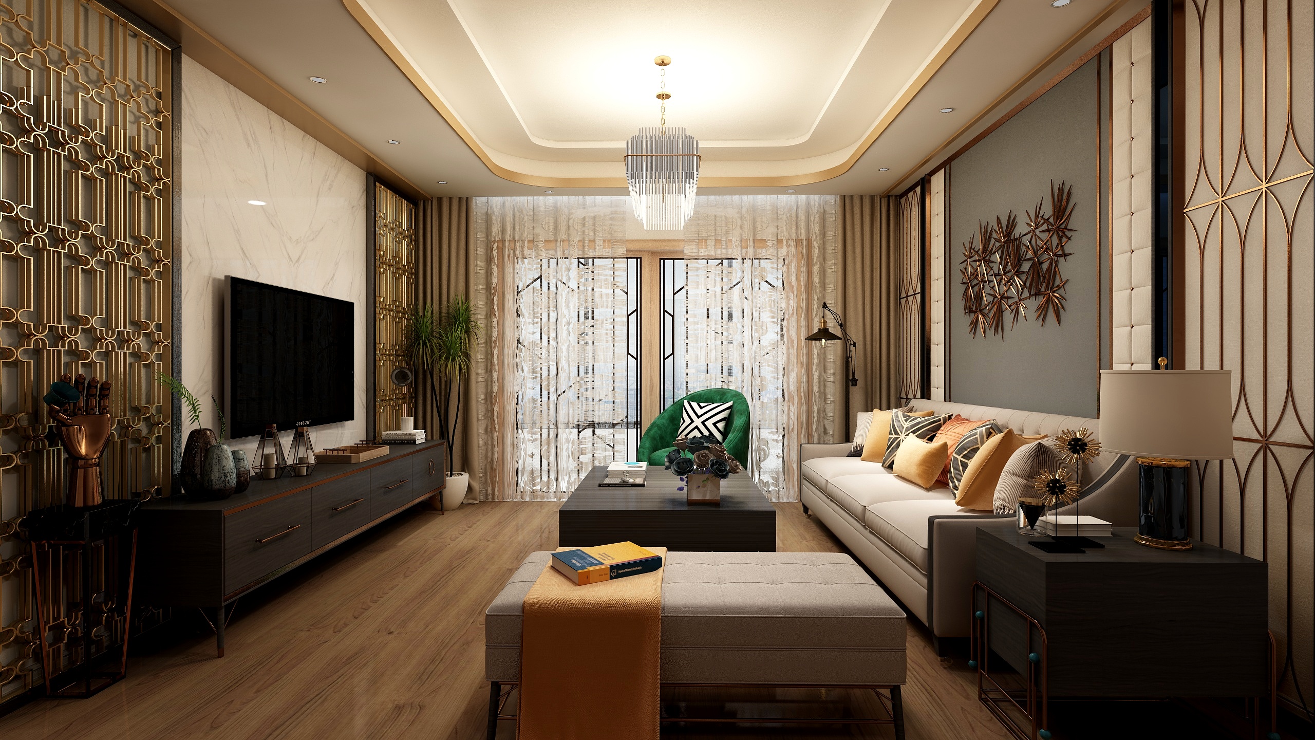 郑谊贤-厦门旭日东昇装饰设计后现代轻奢-装修设计方案