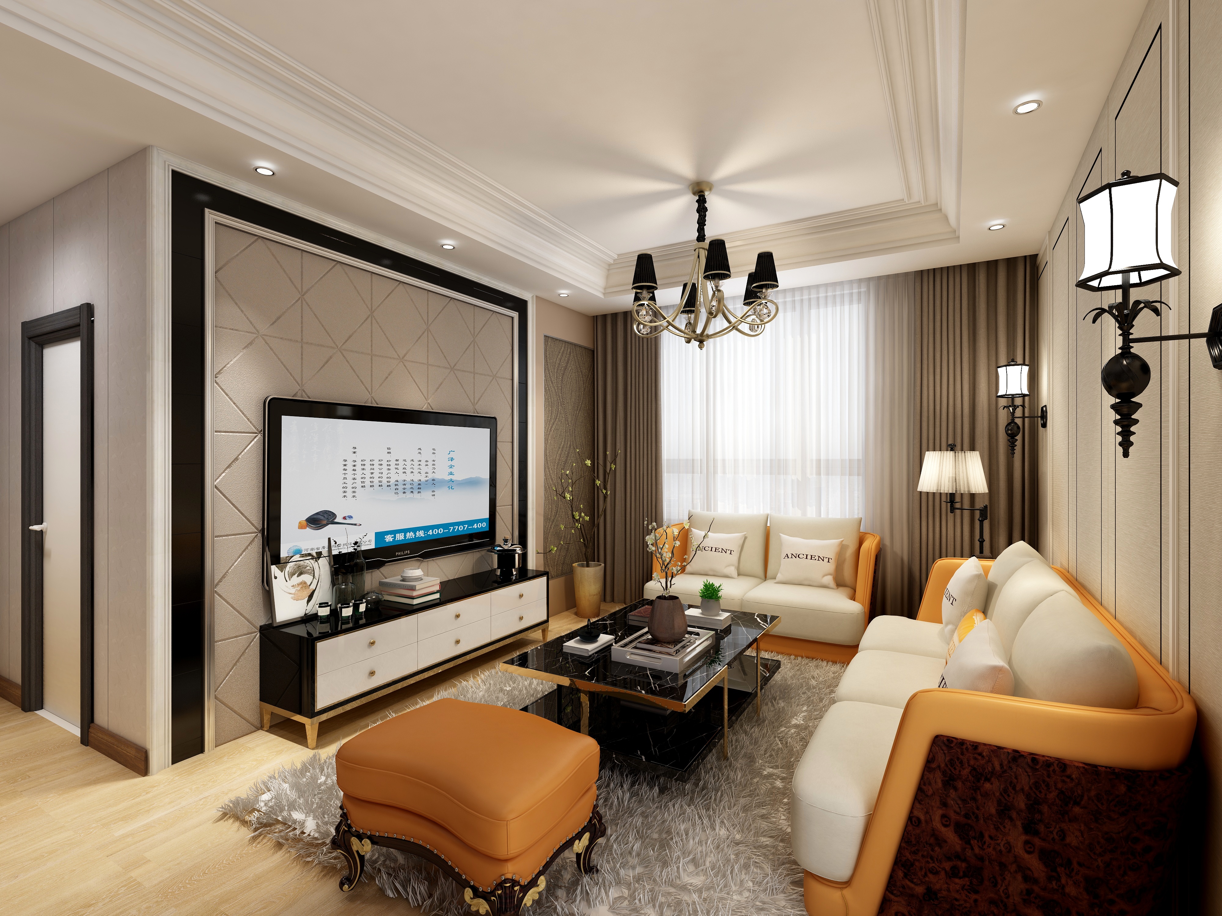 8090BHgi-天润香墅湾1号100.00㎡A户型-装修设计方案