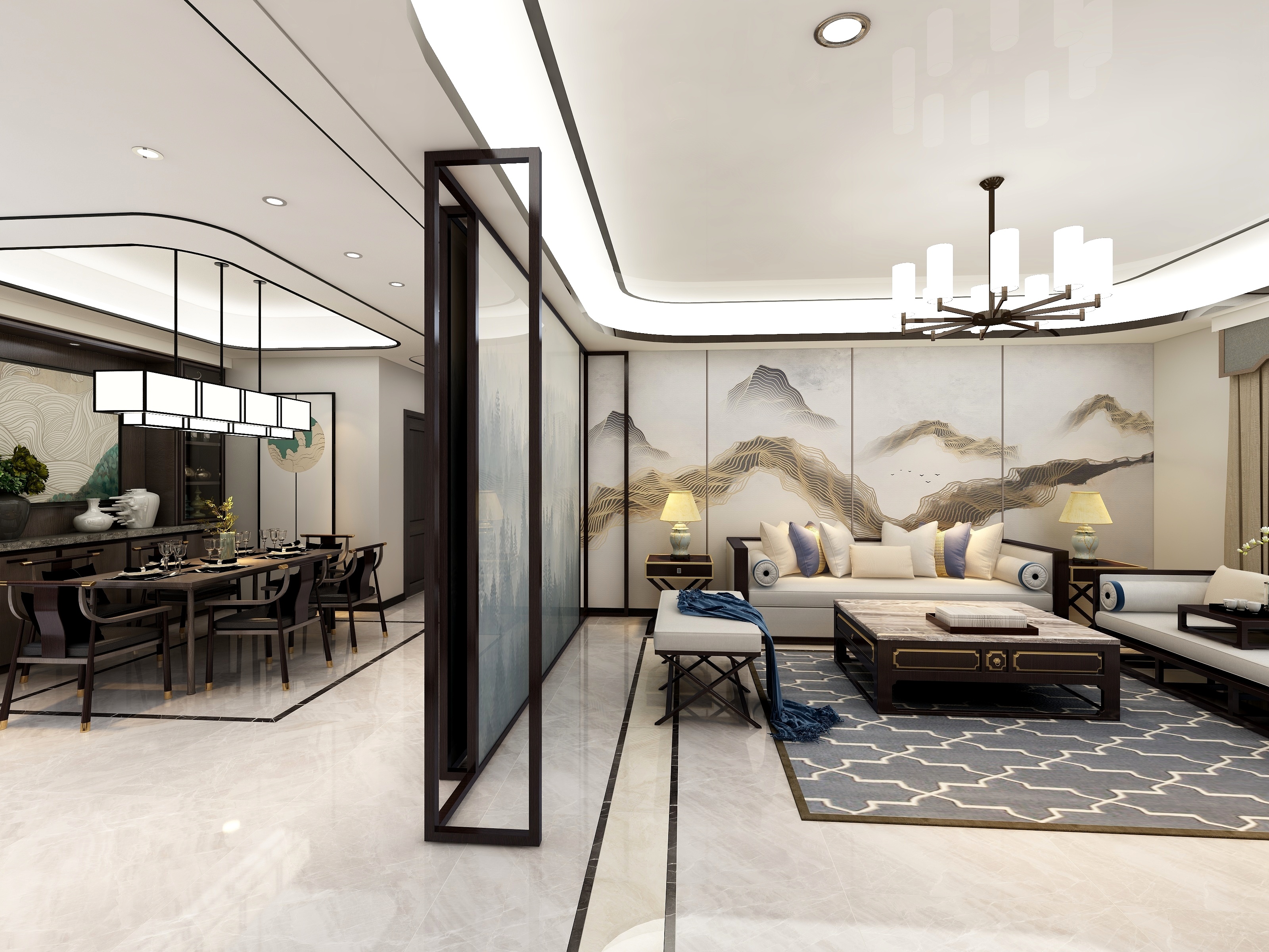 达膺装饰-达膺家装案例-尚宾城&新中式-装修设计方案