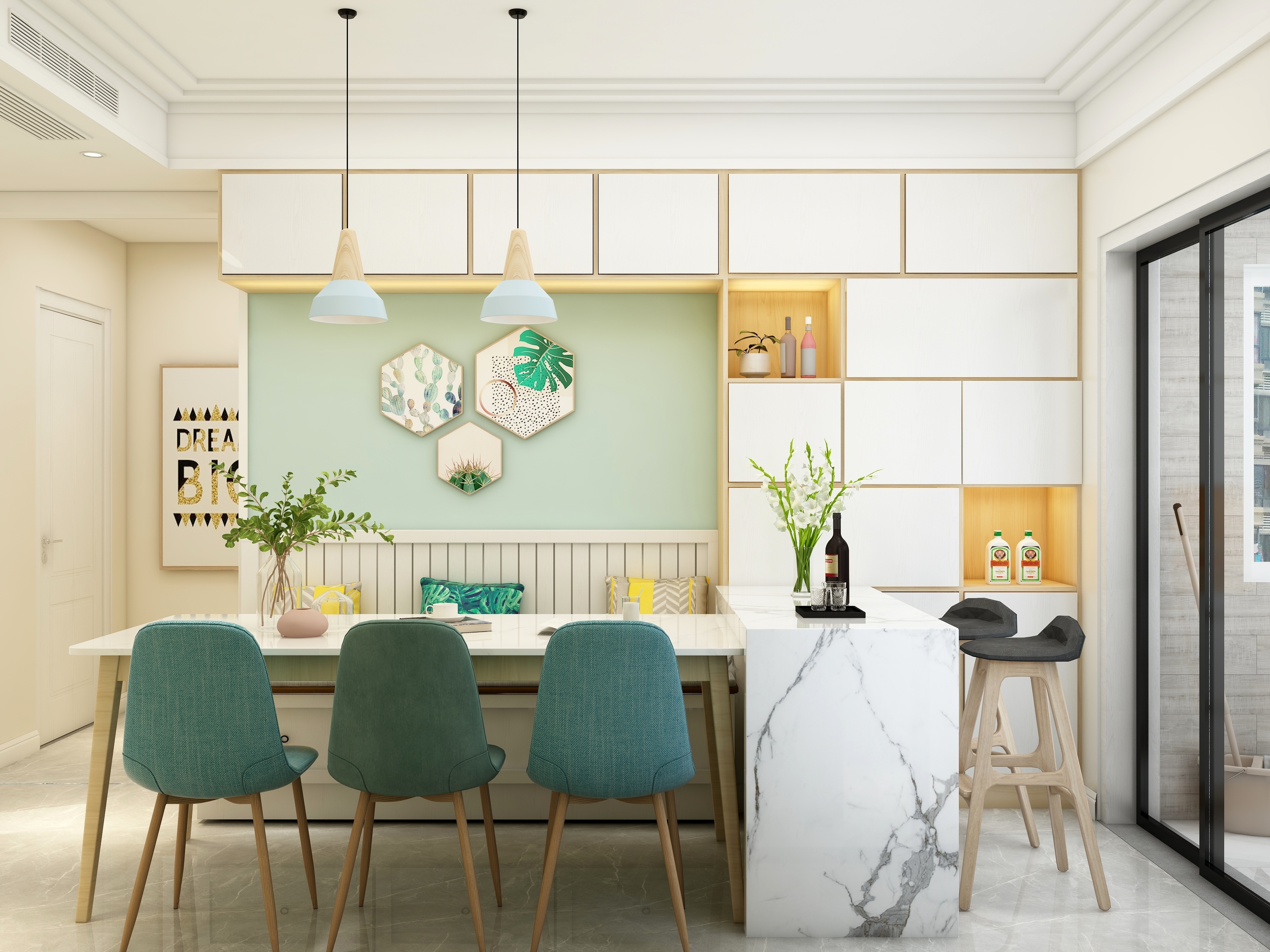 庄育霖-110方北欧两居装修效果图