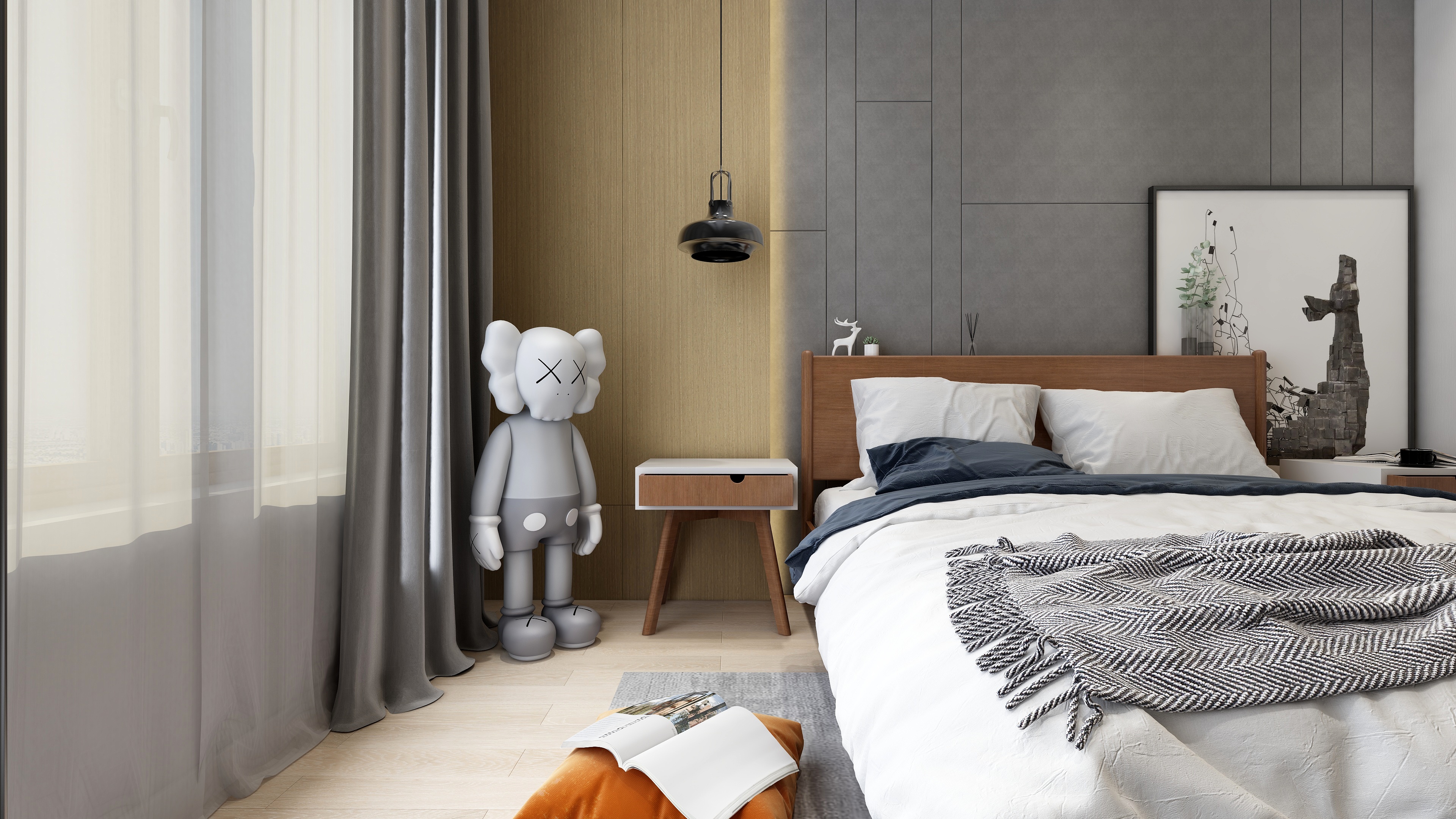 TATAunku-《范》-珊瑚橙与原木色的碰撞装修效果图