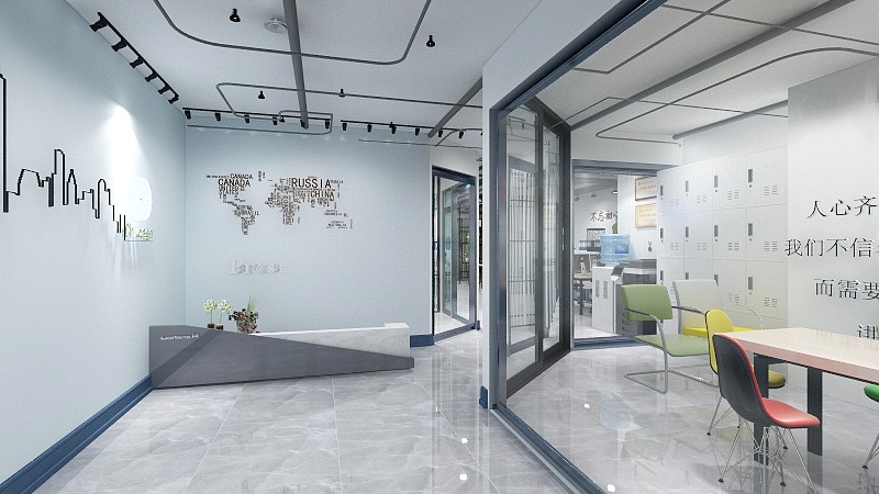 NO尖叫-现代工业风办公室一层办公区域装修效果图第5张