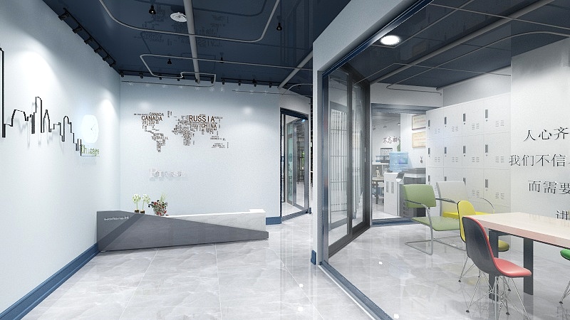 NO尖叫-现代工业风办公室一层办公区域装修效果图第4张