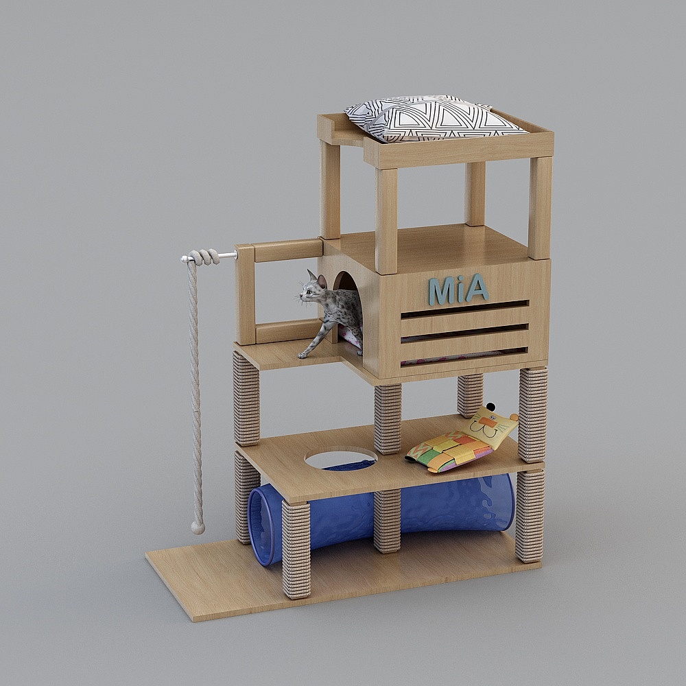 猫爬架-33D模型