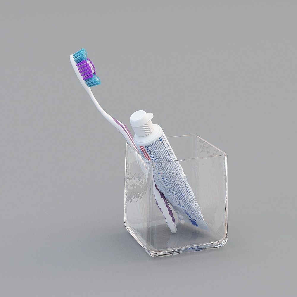 牙膏牙刷摆件-33D模型