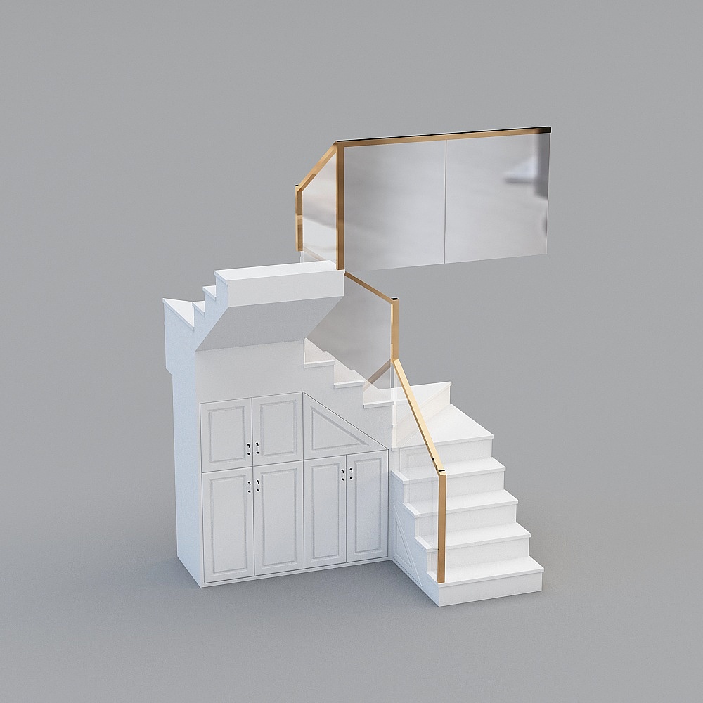 欧式玻璃楼梯3D模型