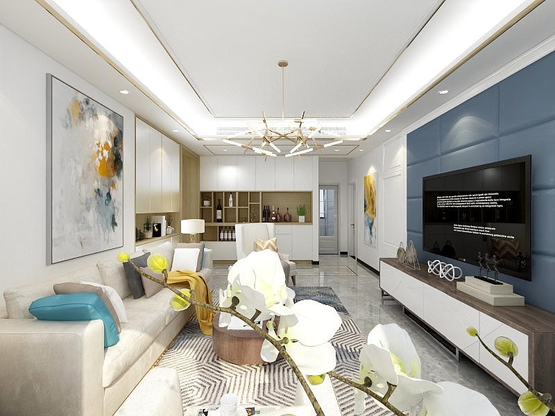 有位设计师-119方现代三居一层飘窗装修效果图第4张