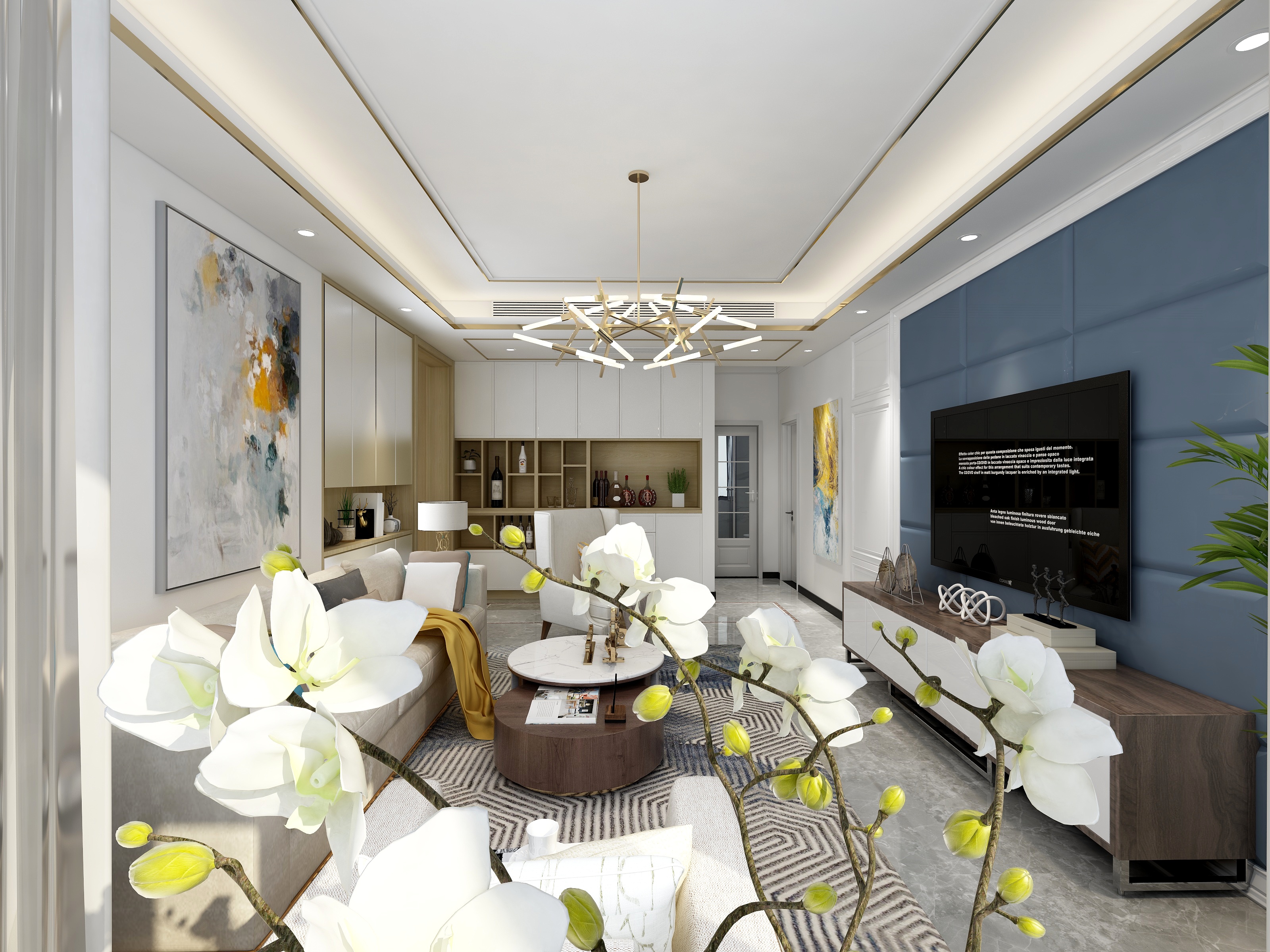 有位设计师-119方现代三居一层飘窗装修效果图第2张