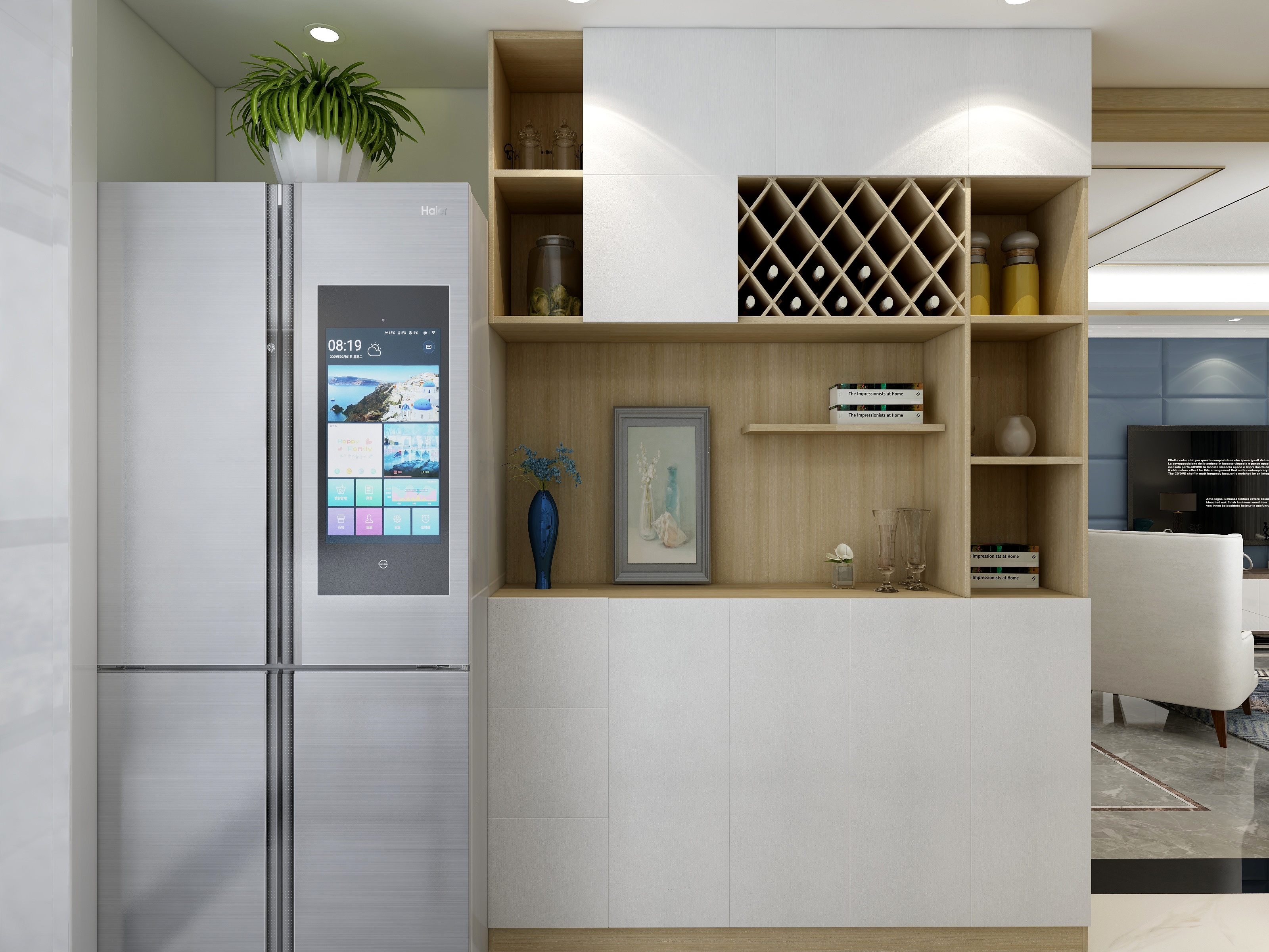 有位设计师-119方现代三居一层门厅及餐厨区装修效果图第3张