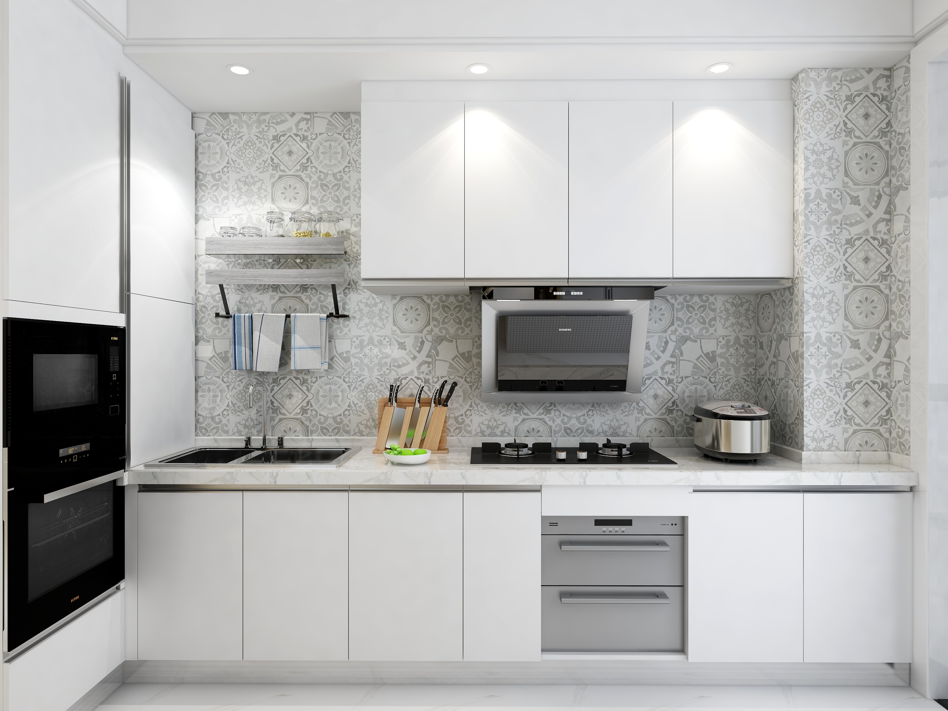 有位设计师-119方现代三居一层门厅及餐厨区装修效果图第4张