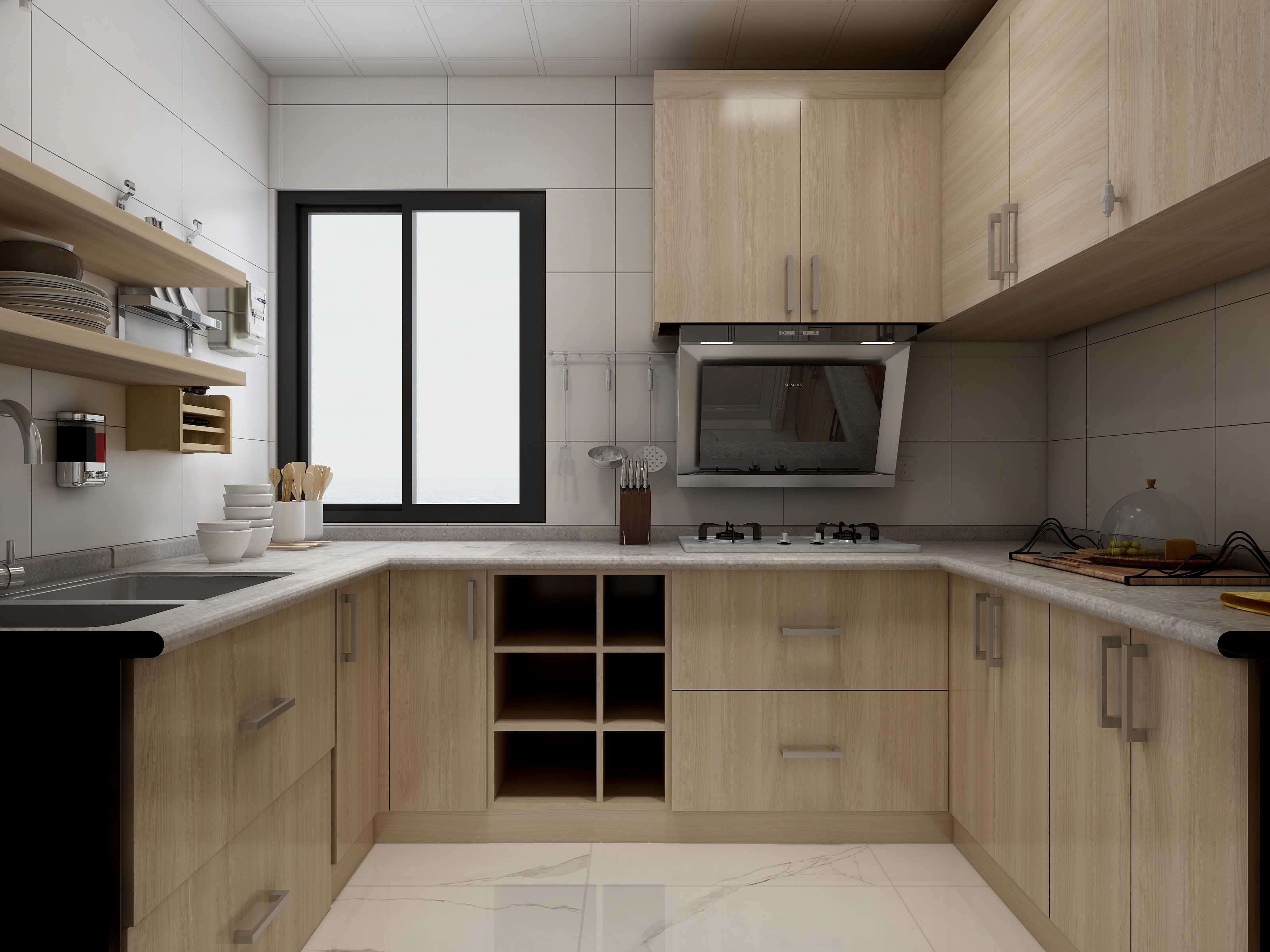 林涵勉-83㎡北欧两居一层厨房装修效果图第2张