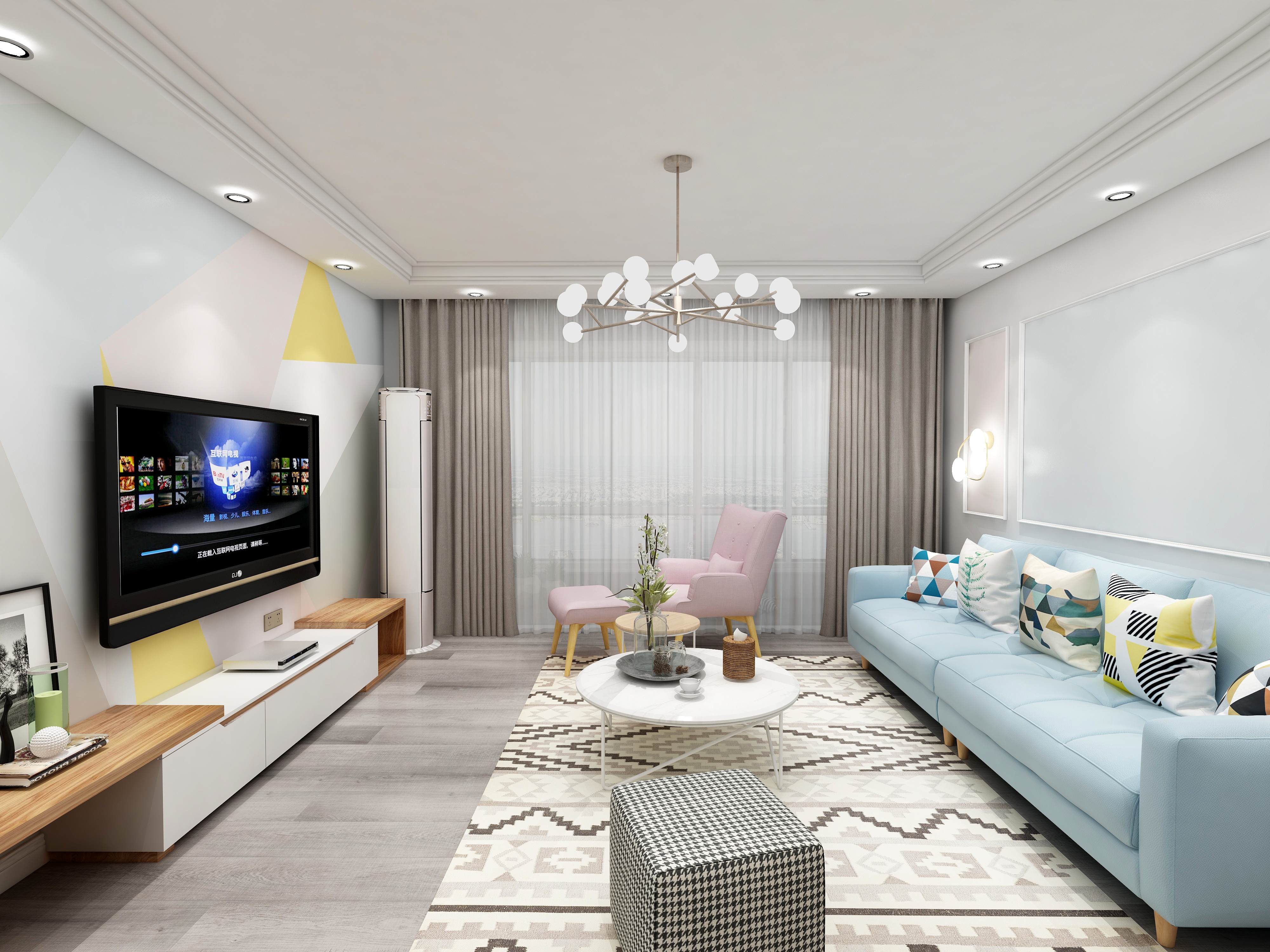 富区大信kCgS-101㎡现代两居装修效果图