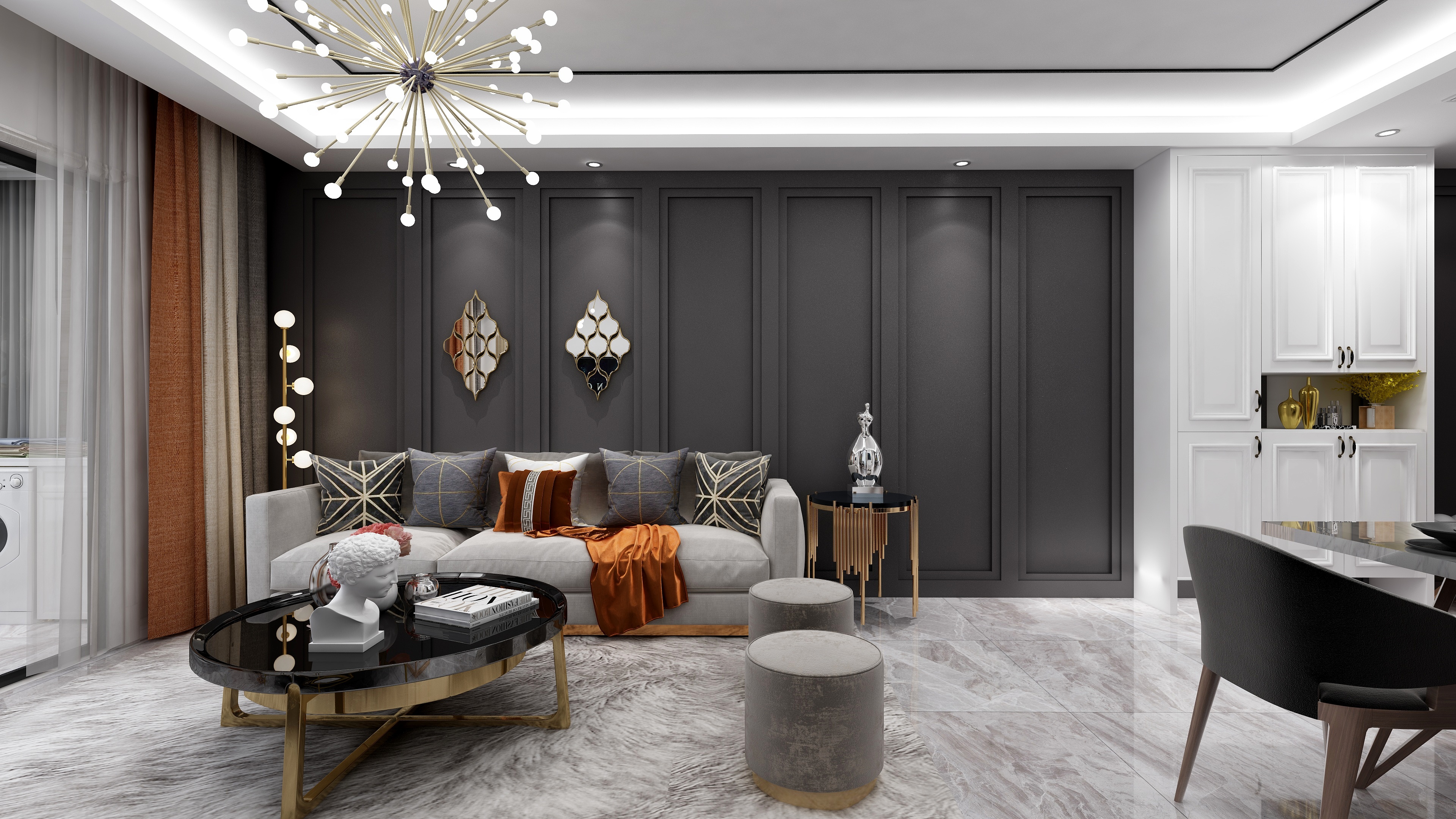 陈辉-黑白现代装修效果图