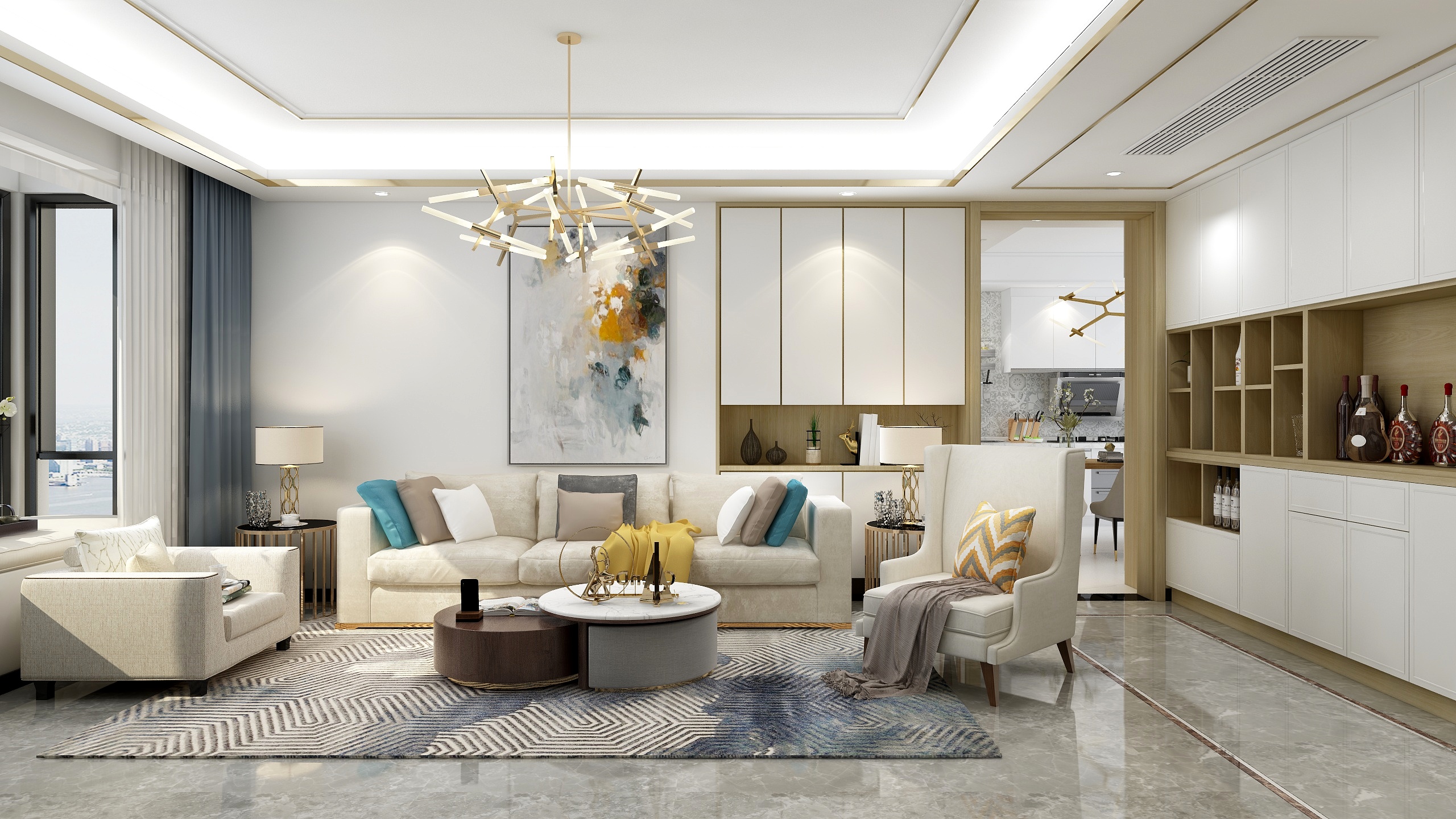 有位设计师-119方现代三居装修效果图