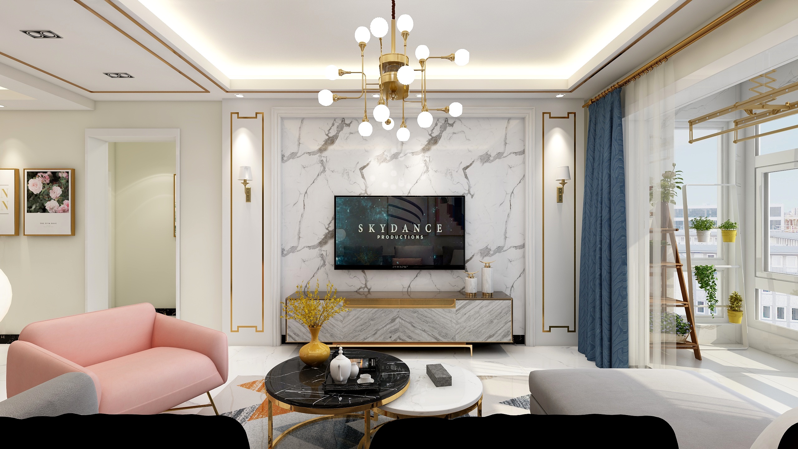 关兴REACE-90方现代两居装修效果图