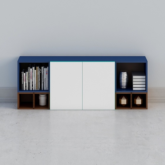 Modern Wall Cabinets,Wall Cabinets,Black+Blue,1m or less