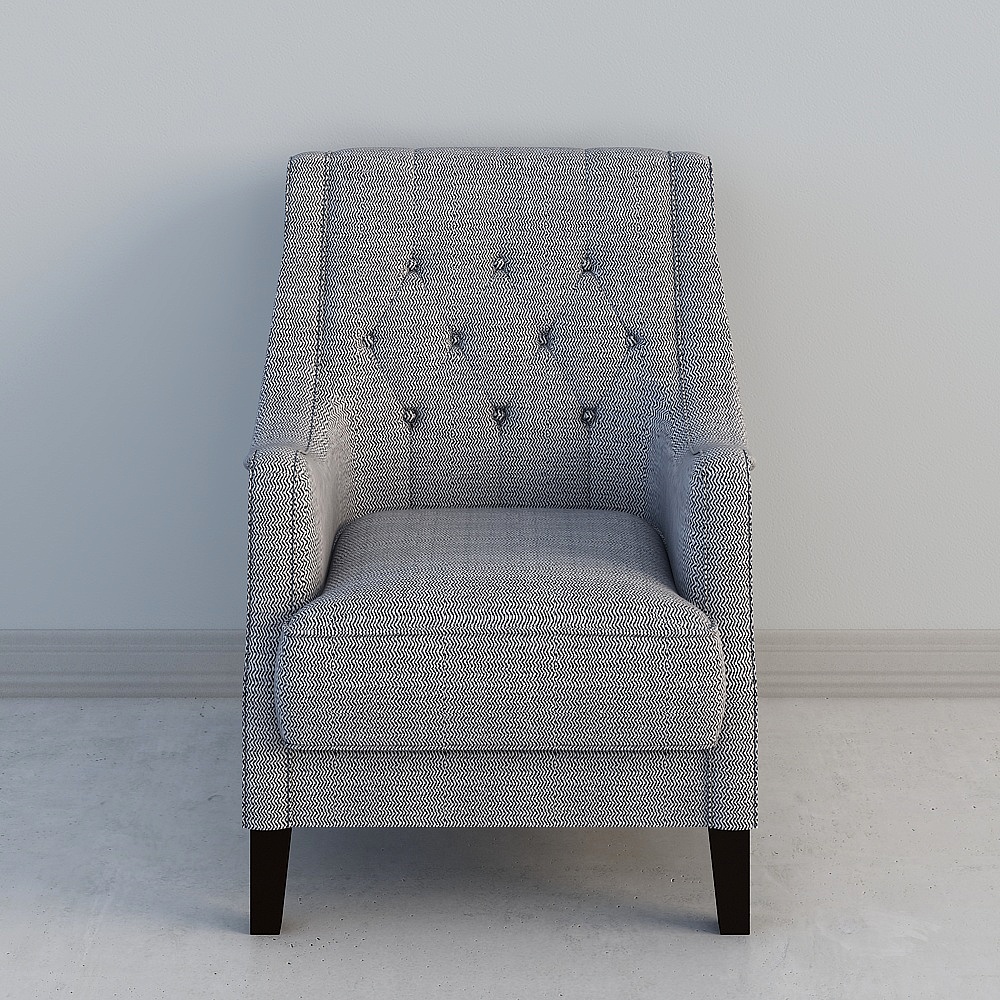 环美雷格西美式现代简约轻奢单人沙发LA1313D模型