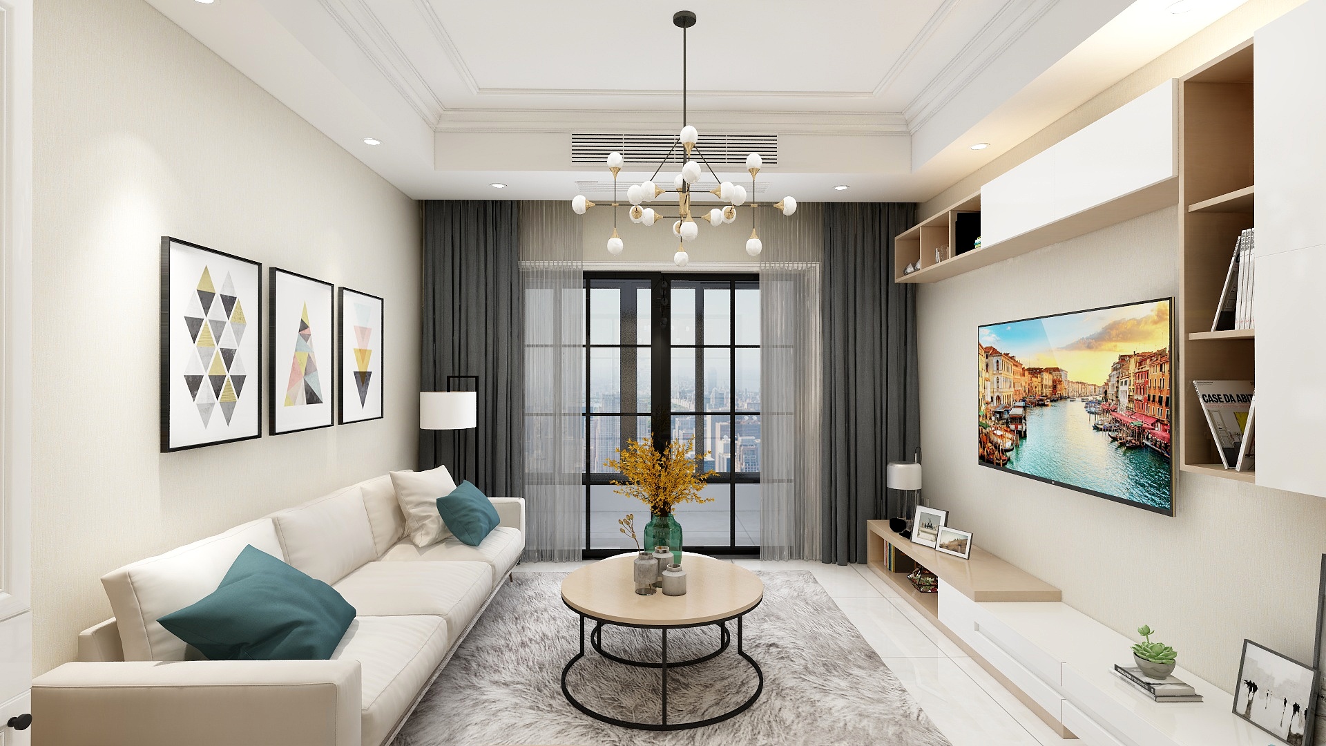 梦里花落知多少KUOe-84方北欧三居装修效果图