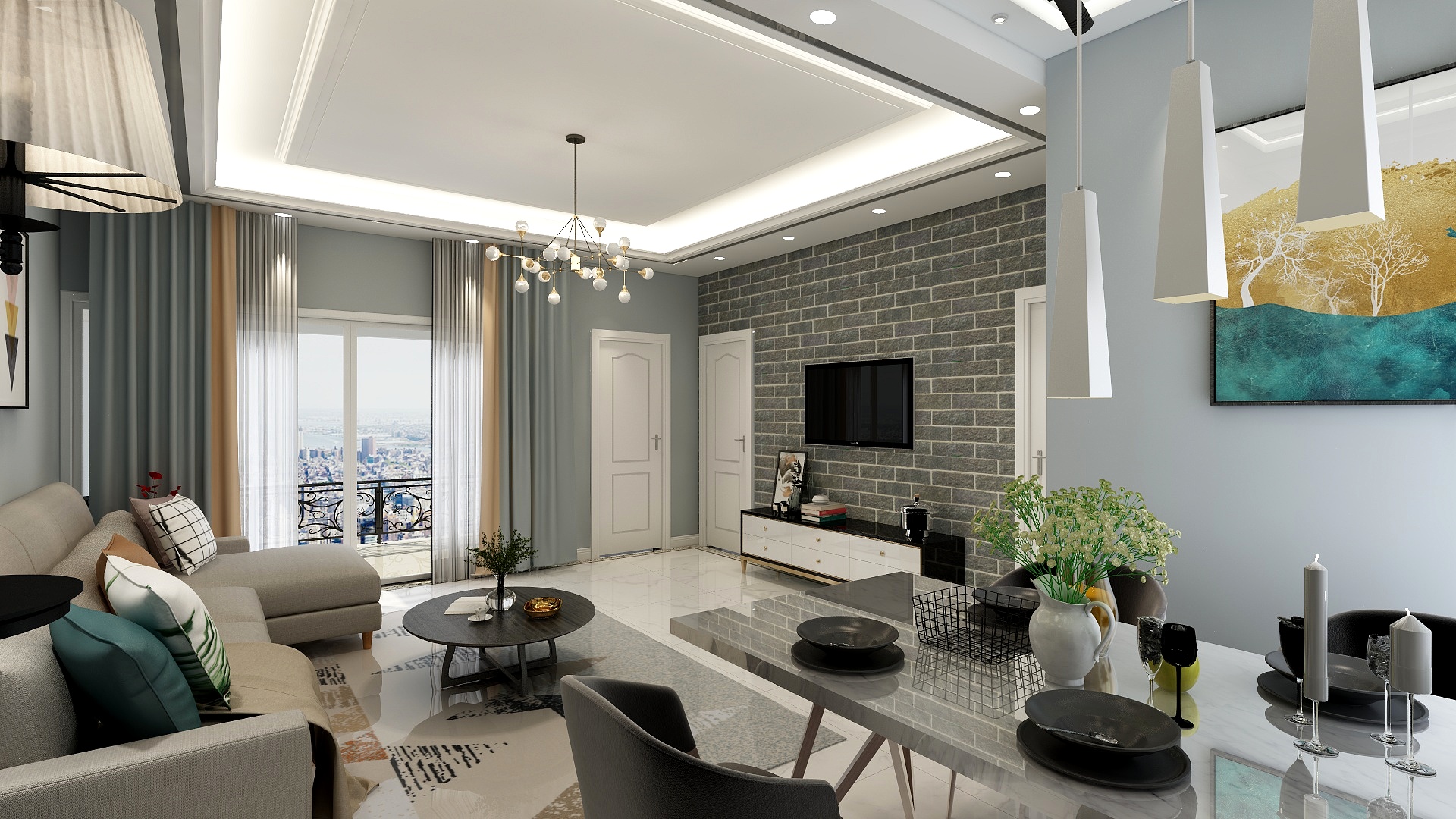 不温柔不漂亮不淑女-新手作业北欧客餐厅-装修设计方案