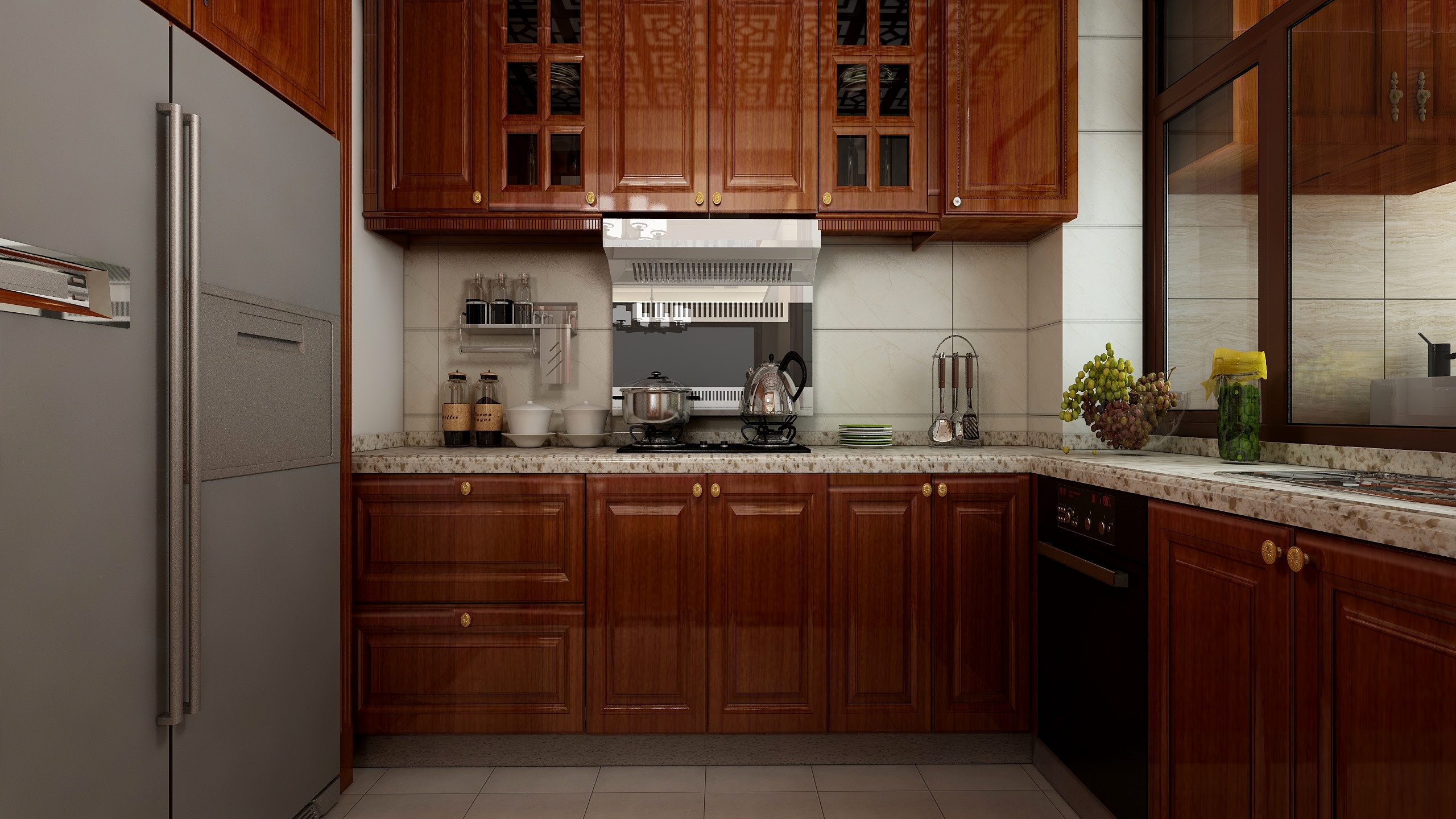 A9室内外设计唐-106方新中式三居装修效果图