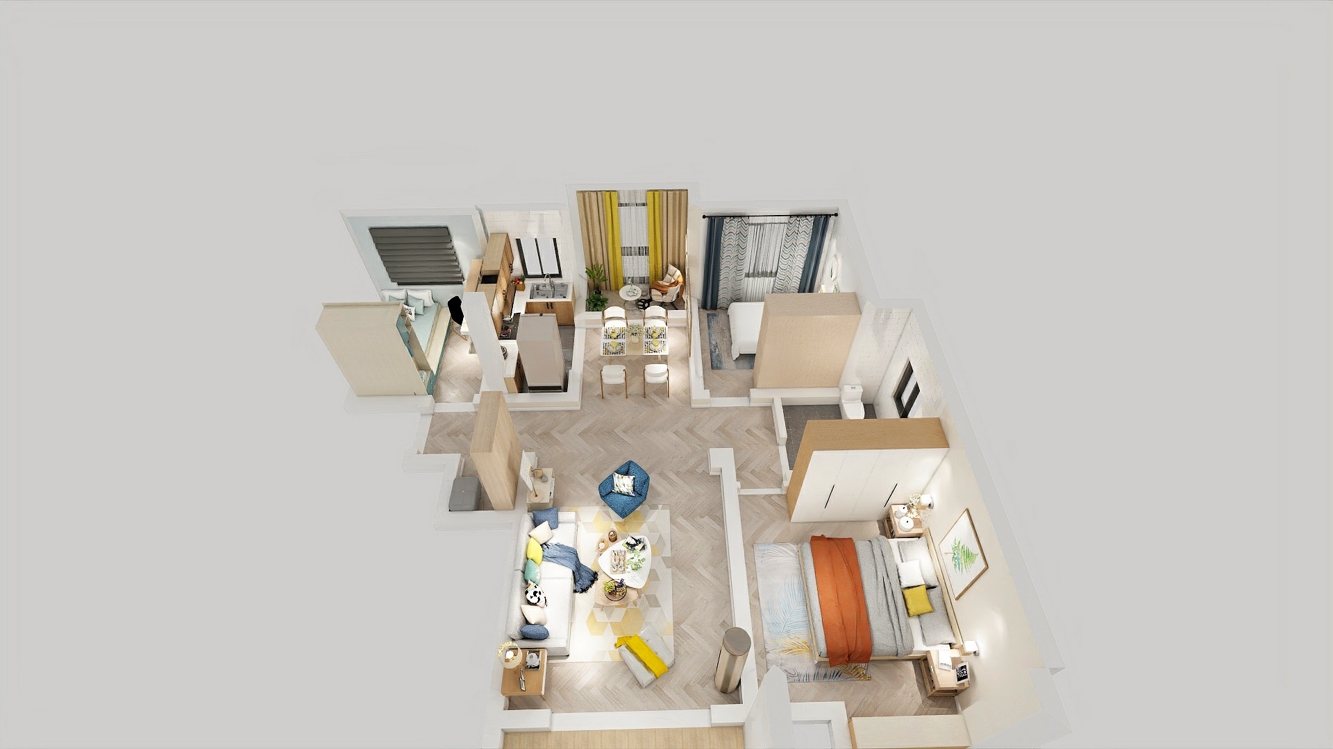 小O张-湖畔明珠102-无吊顶-装修设计方案