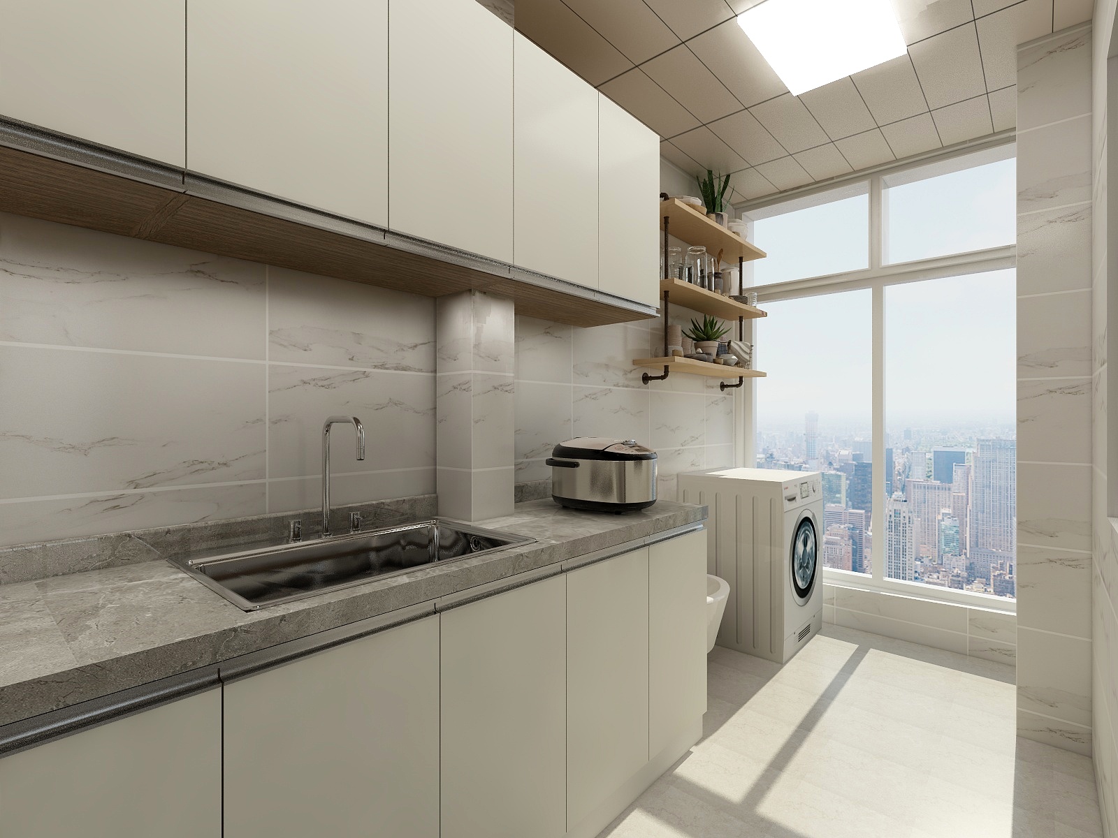 马骏-84方北欧两居装修效果图