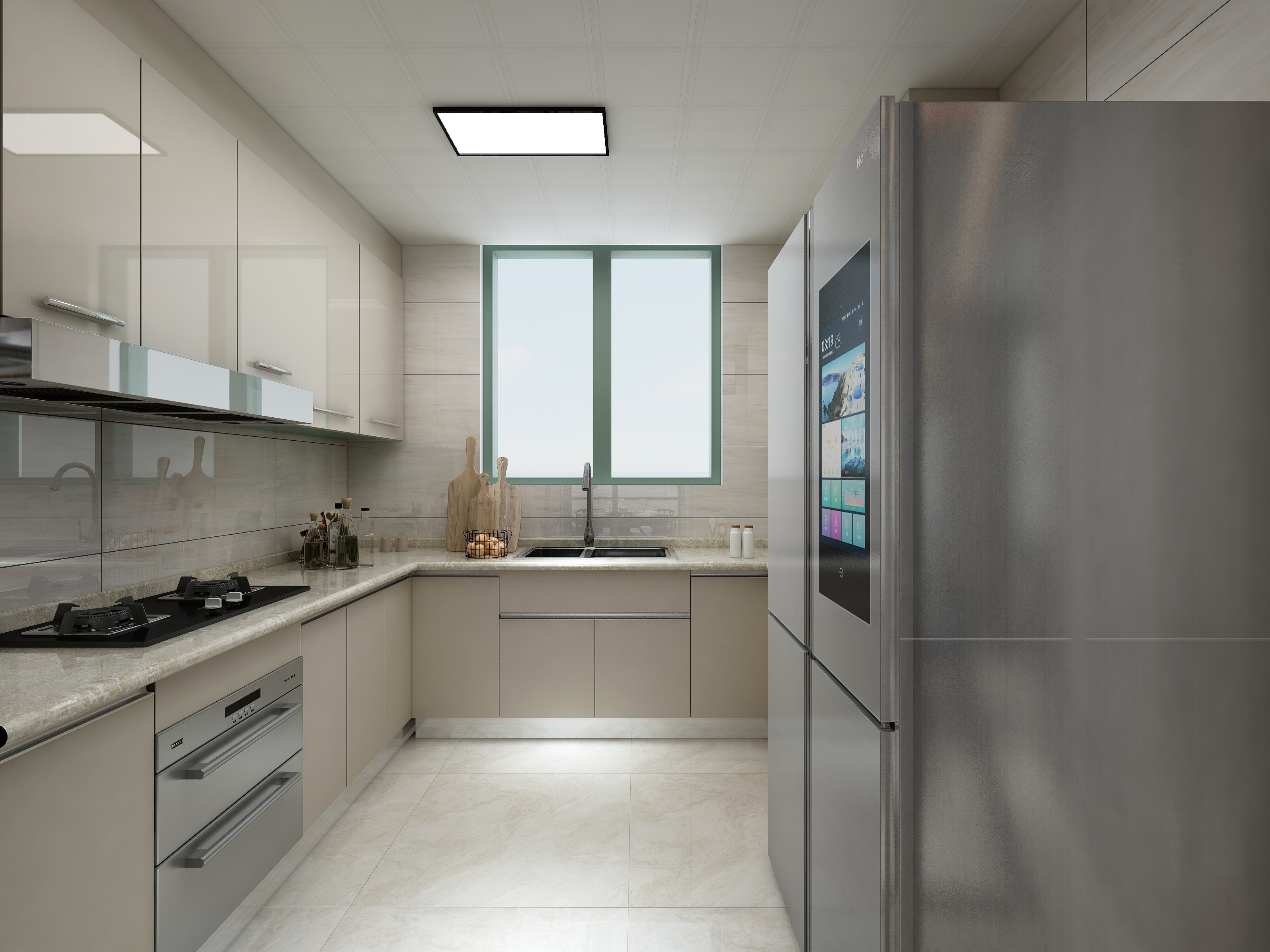 李青越-107㎡新中式别墅一层未命名装修效果图第1张