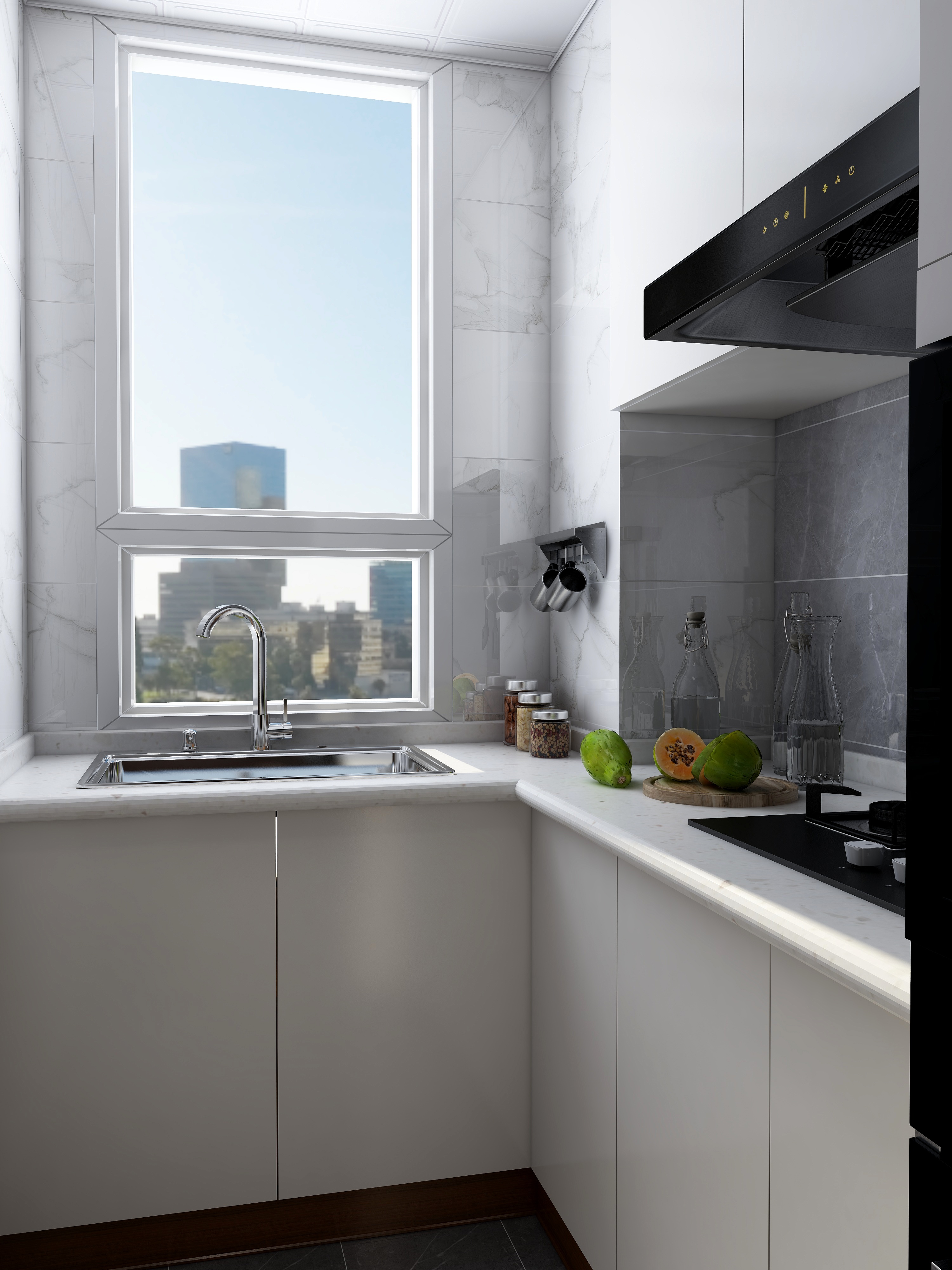 设计-效果图-【鸾】一层厨房装修效果图第1张