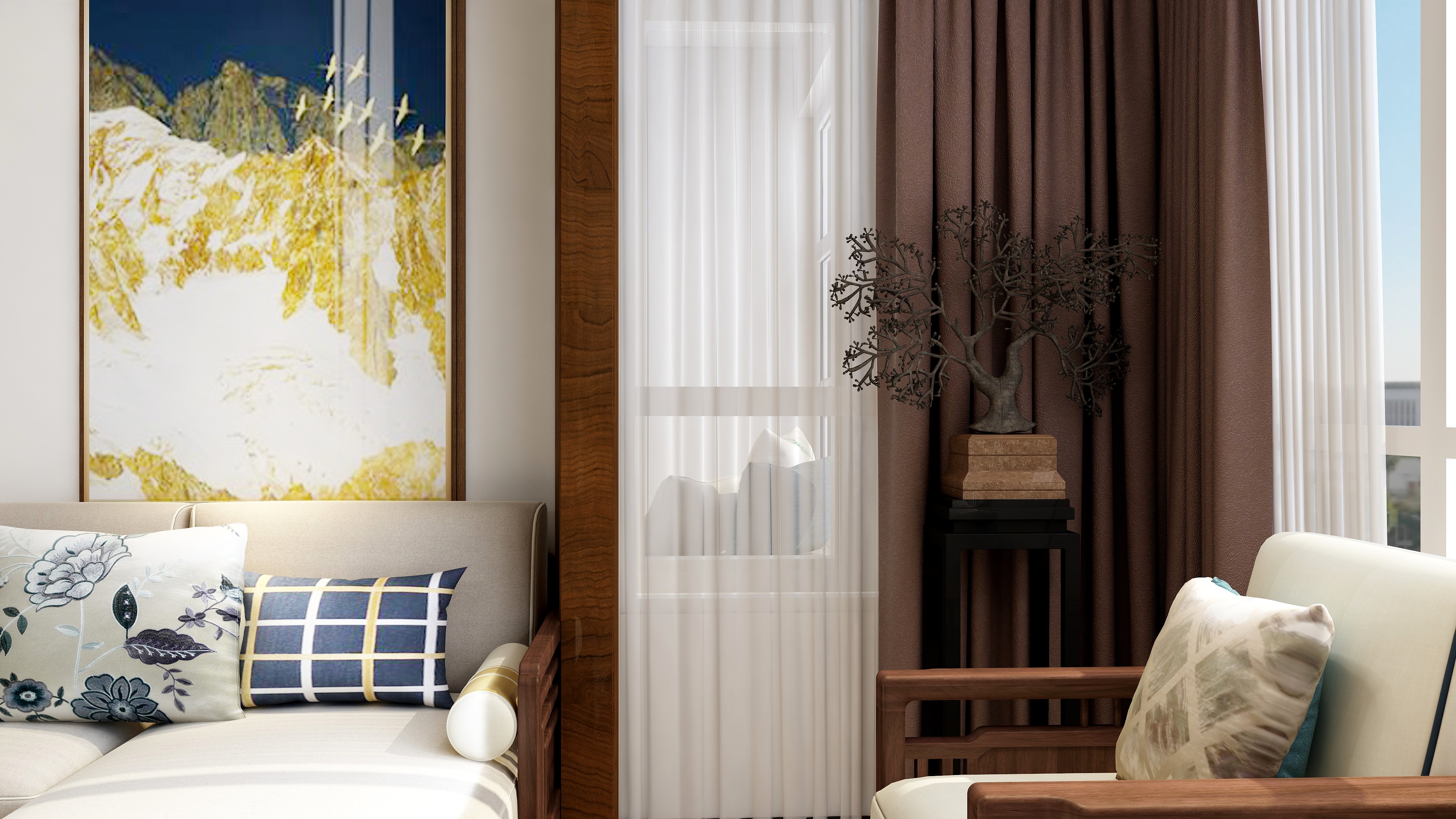 设计-效果图-【鸾】一层阳台装修效果图第1张