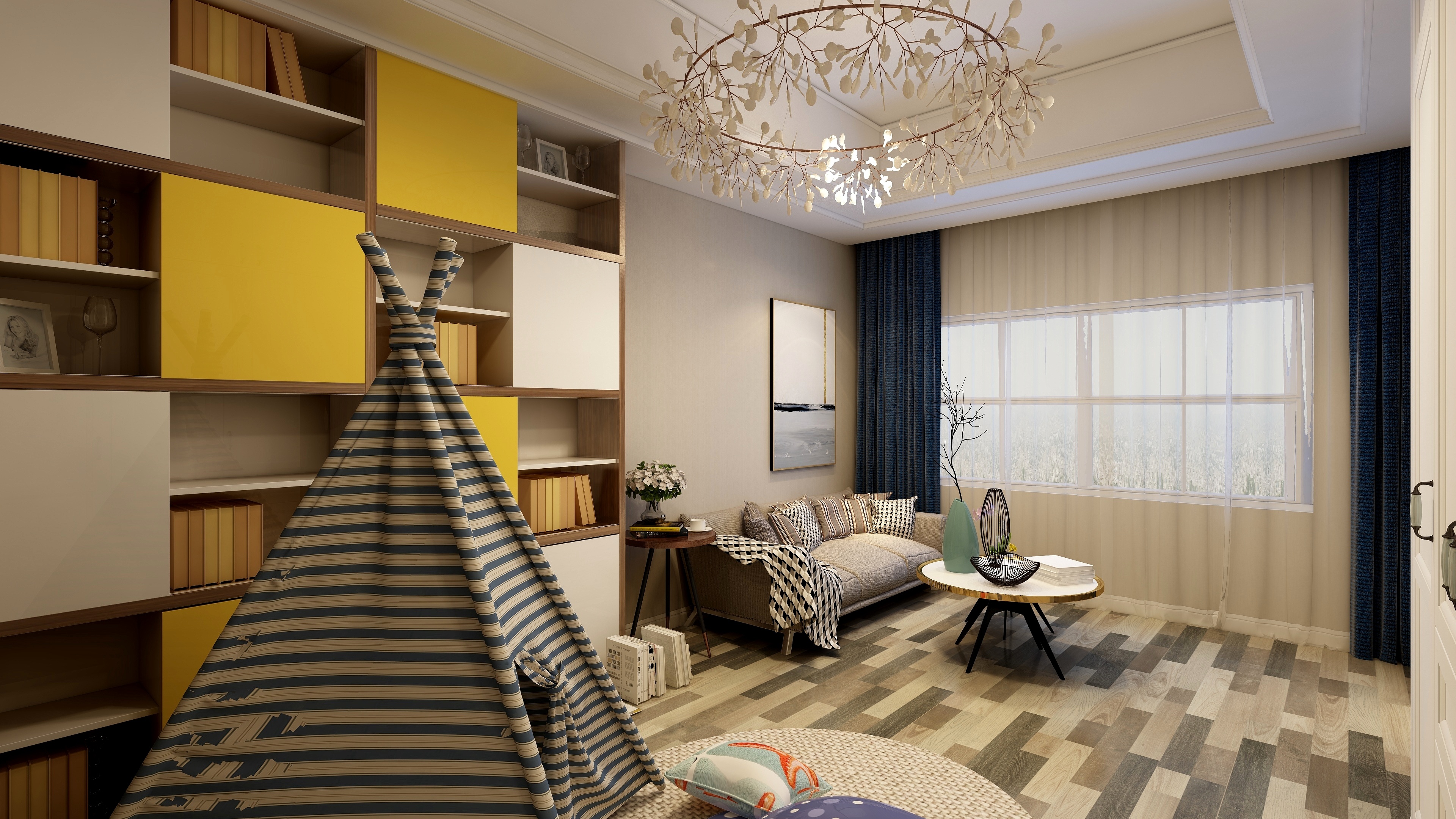 刘刚-轻奢美式二层儿童休闲装修效果图第5张