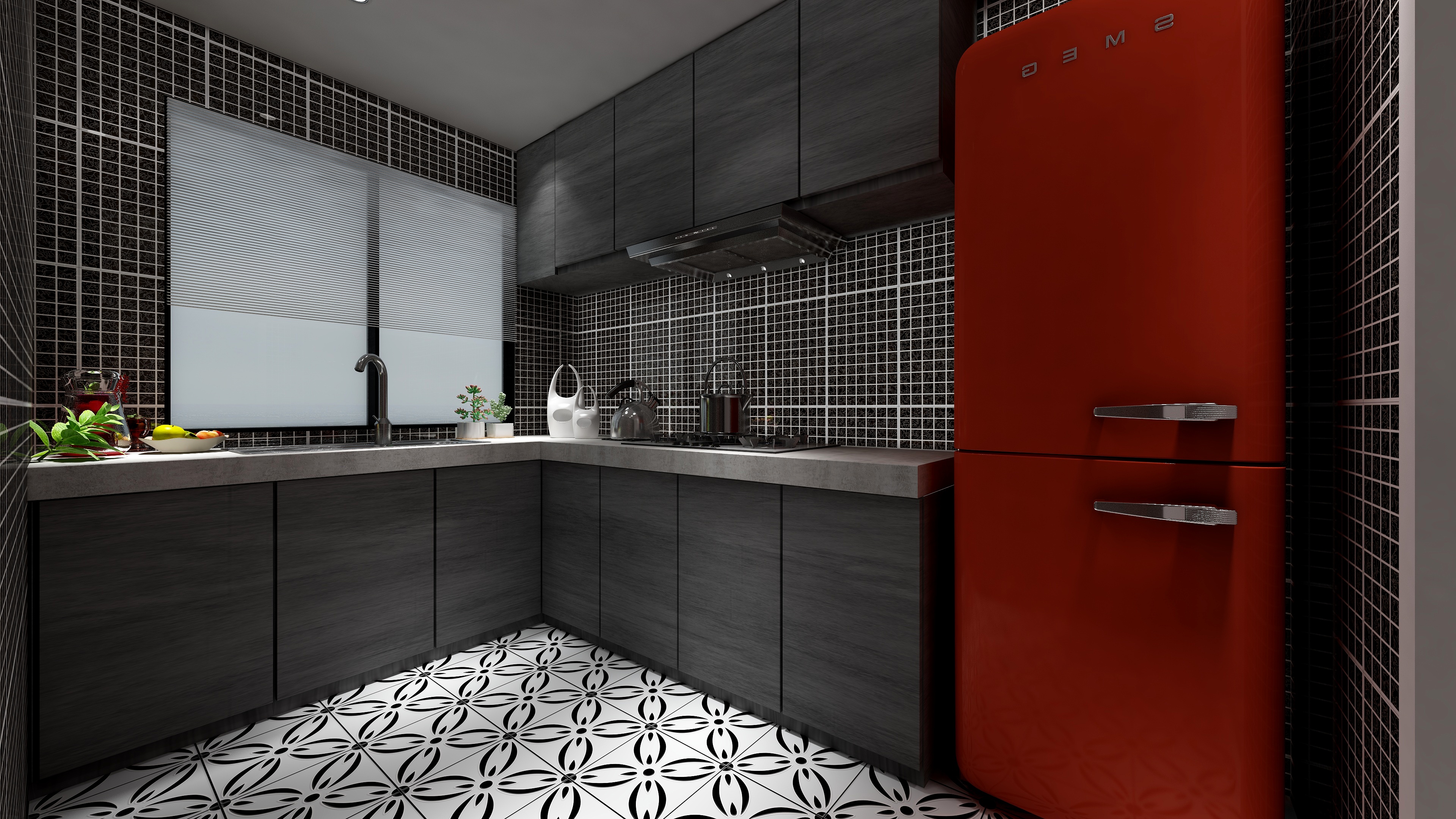 酷家乐优秀设计频道-72㎡混搭一居一层厨房装修效果图第2张