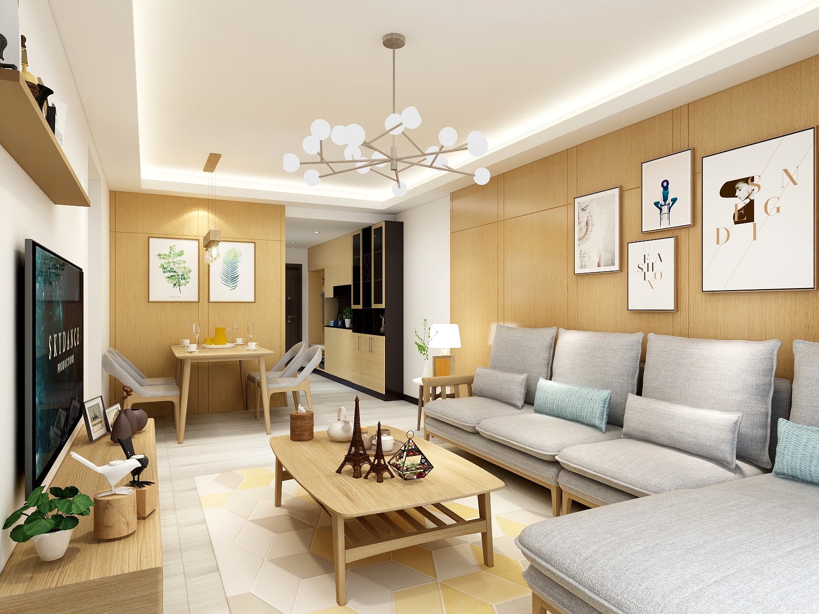 黔默设计-中天城市花园94㎡北欧风格-装修设计方案