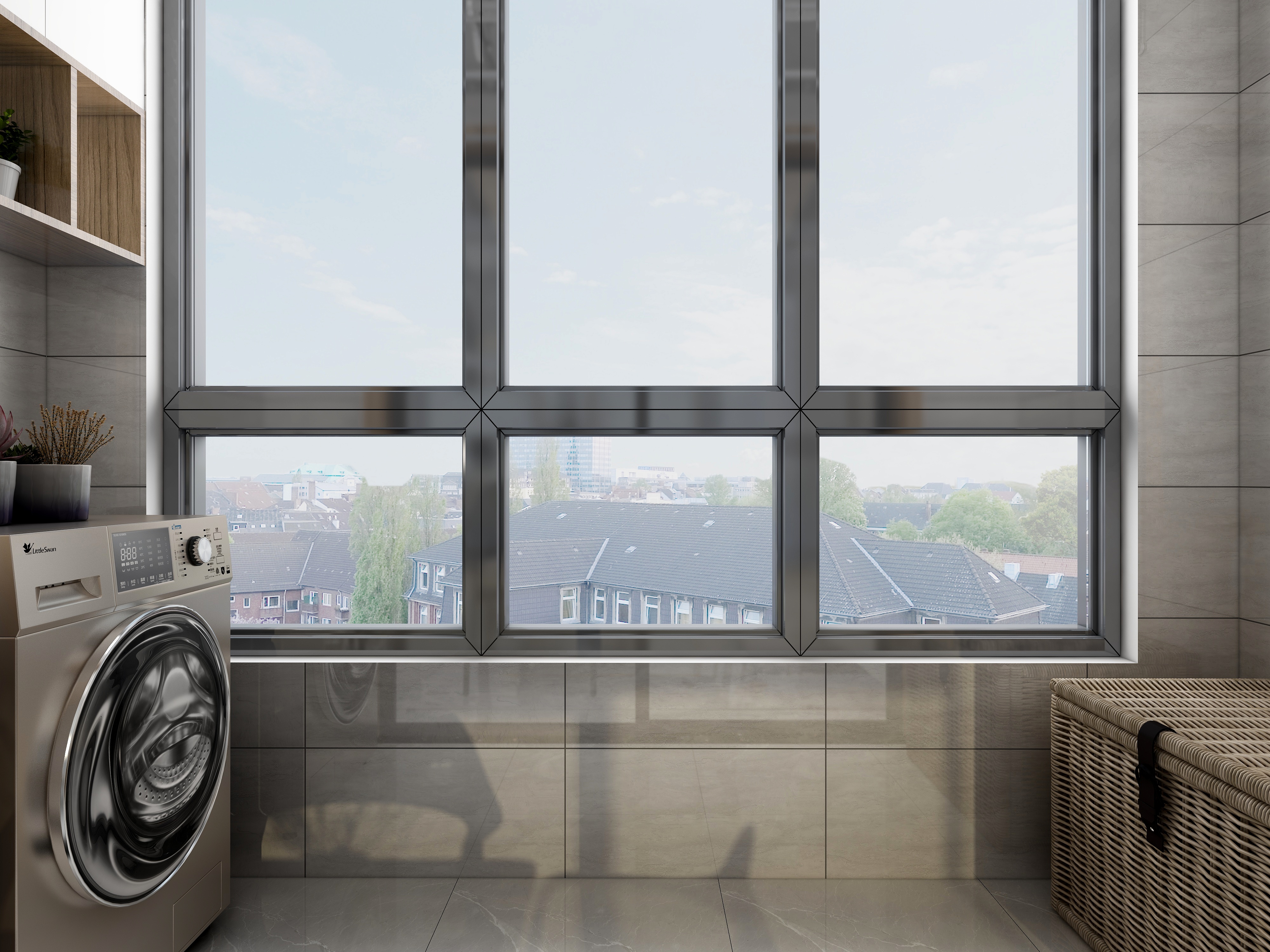 李振洋-现代轻中式-原木色的碰撞一层阳台装修效果图第1张