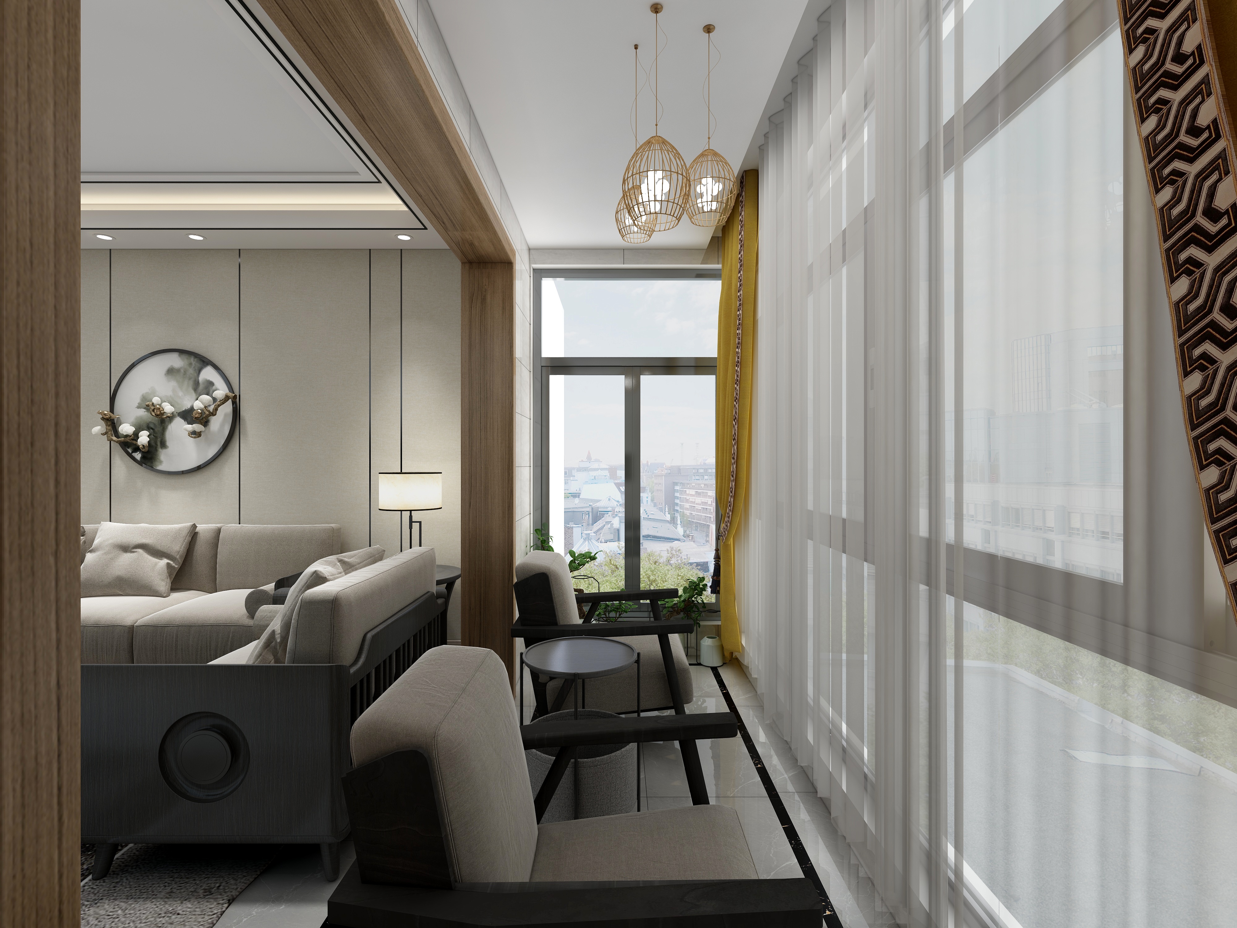 李振洋-现代轻中式-原木色的碰撞装修效果图