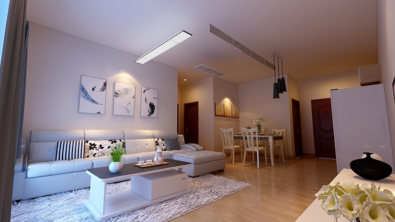 沐溪流火-润佳花园89.78㎡B户型2室2厅1卫1厨-装修设计方案