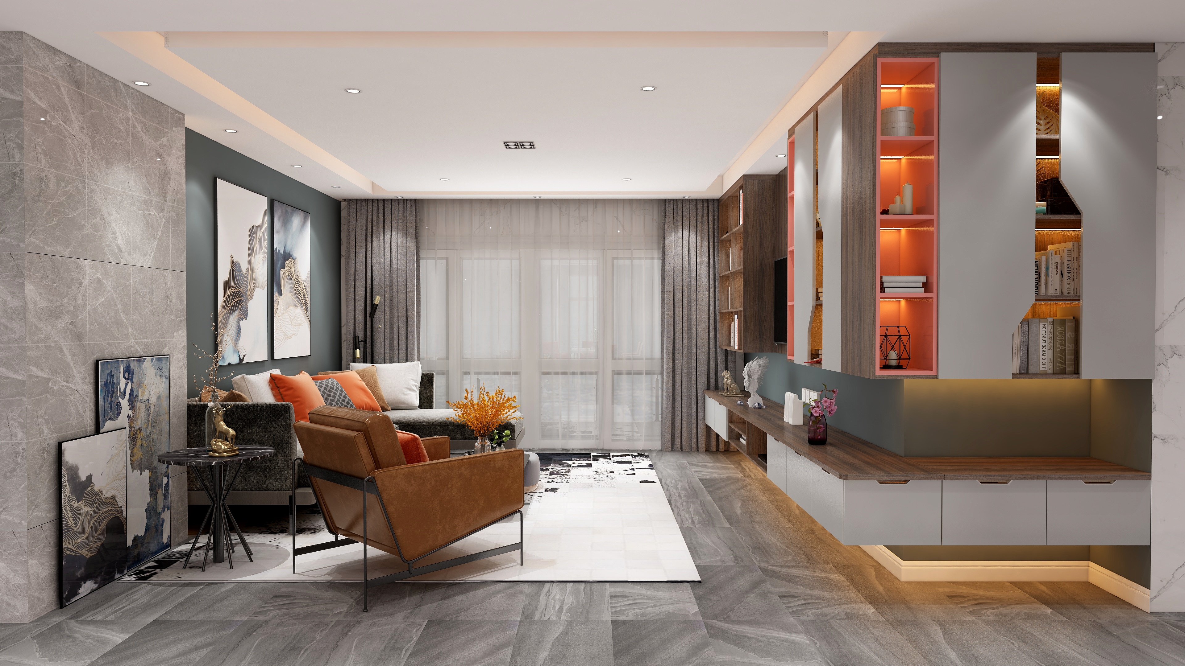 原创设计UBwV-美丽动人-现代简约《珊瑚橘》-副本-装修设计方案