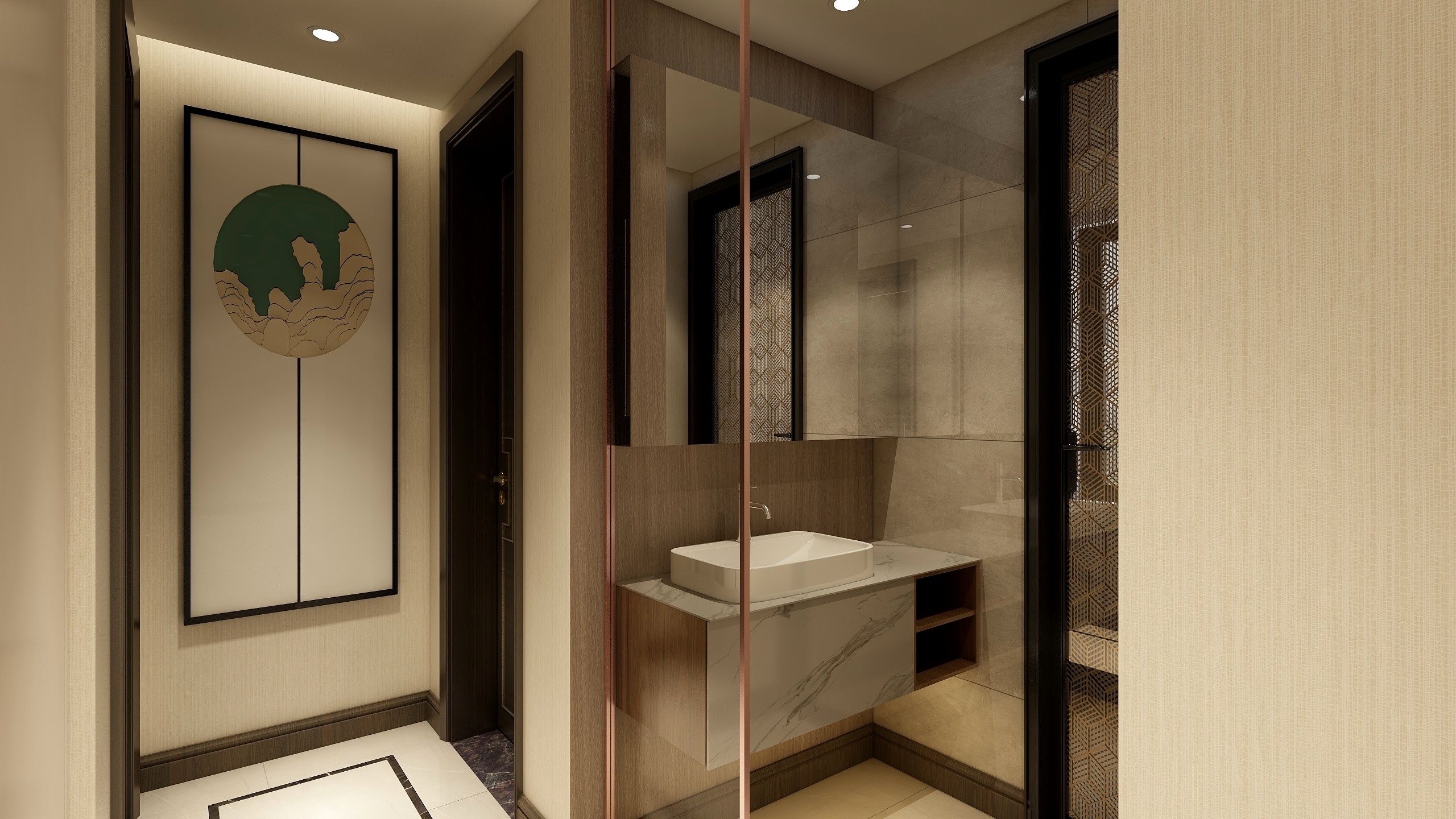 杨宏宇-保利东郡小区106.00㎡H户型3室3厅1卫1厨-装修设计方案