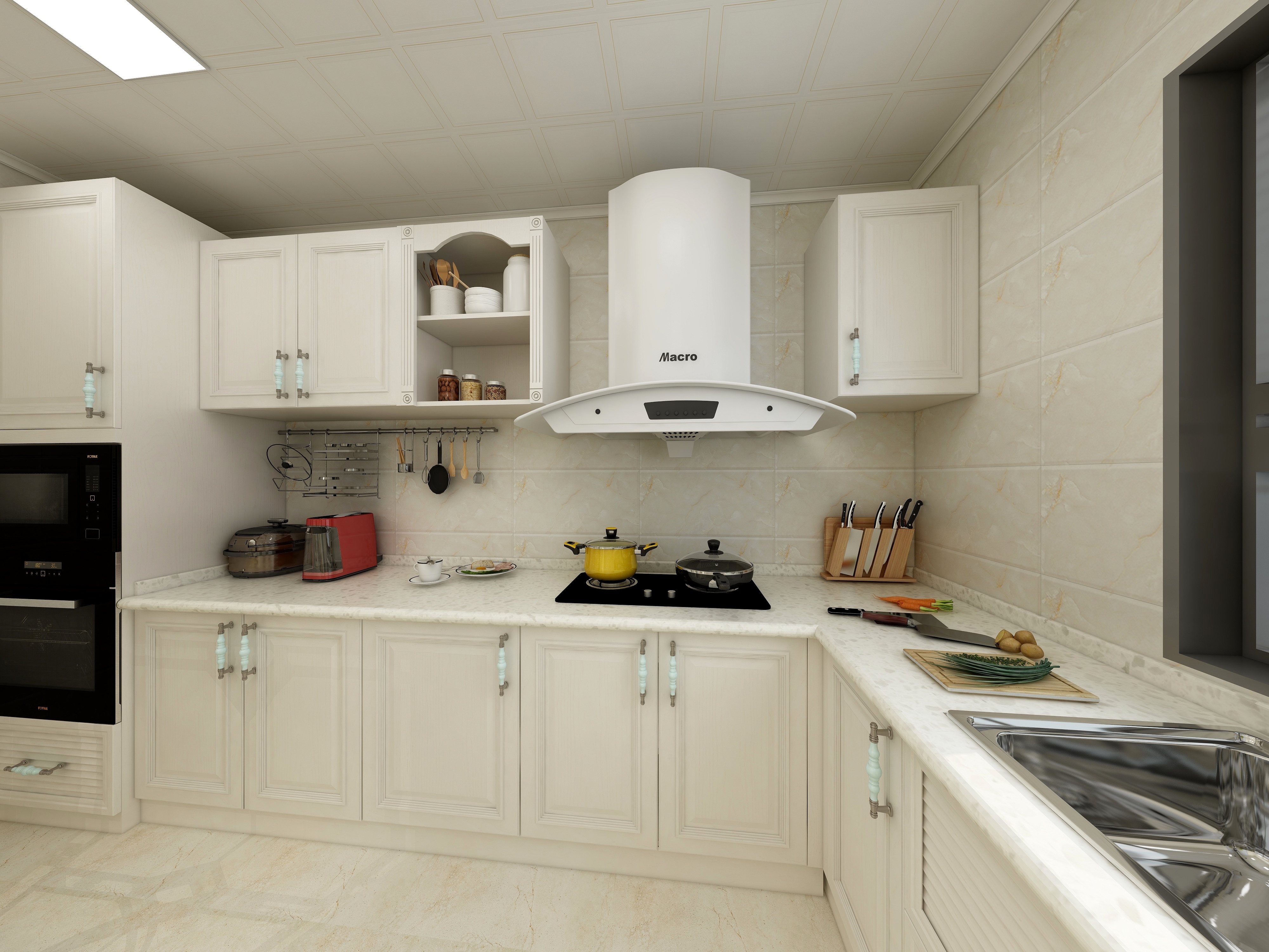 水色设计工作室-《琉璃》-153㎡欧式四居装修效果图