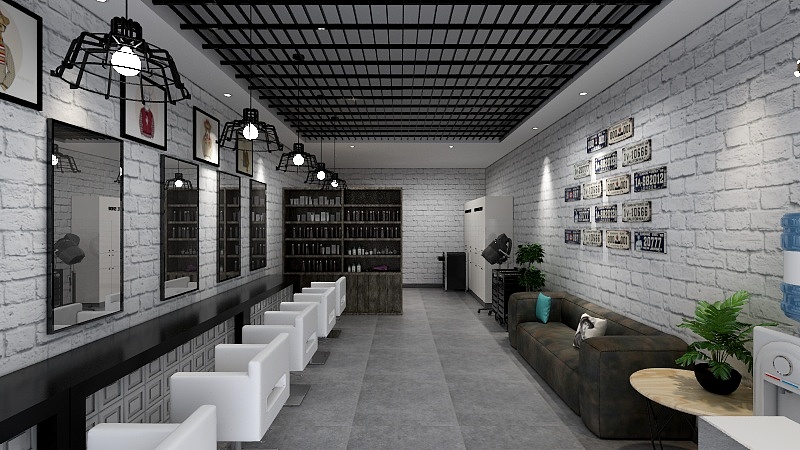 LIBO彭于晏-兴仁发廊-复古风格-装修设计方案