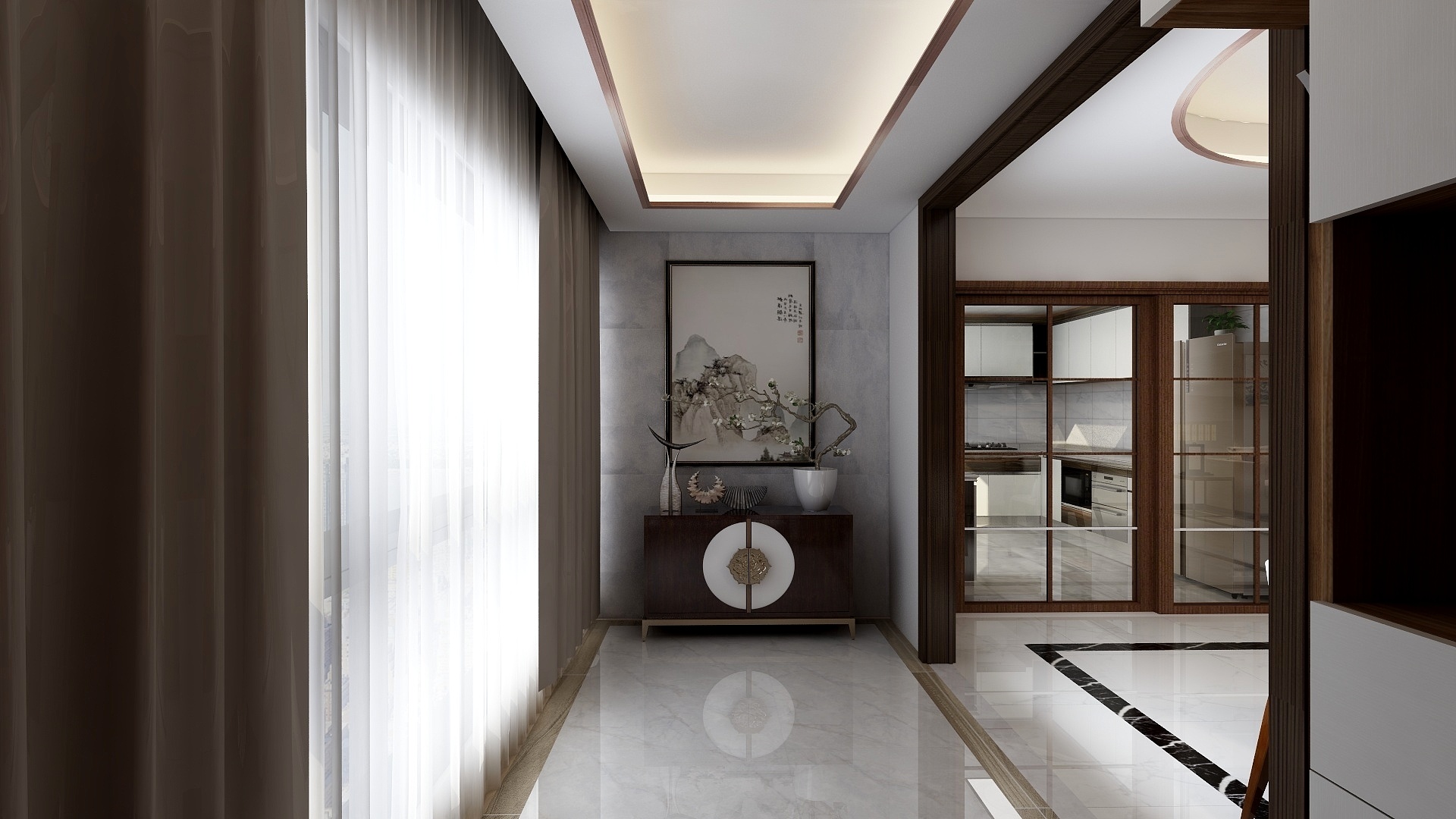 中山市荣泽装饰工程有限公司-192㎡新中式三居装修效果图