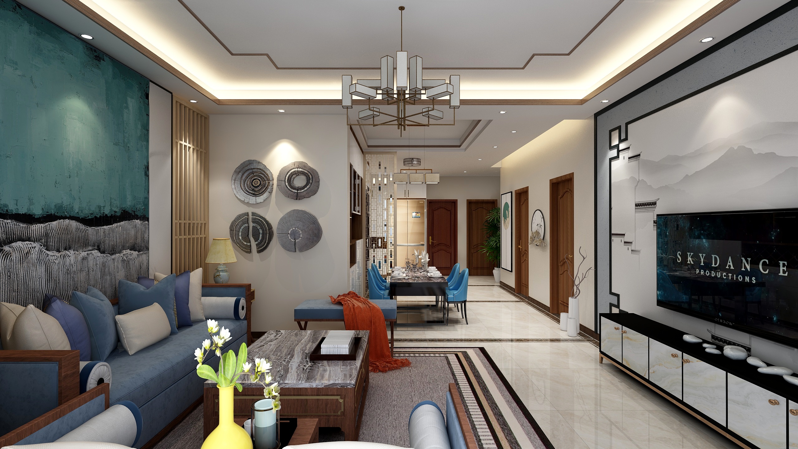 黄磊-锦贤名苑132㎡新中式府邸-装修设计方案