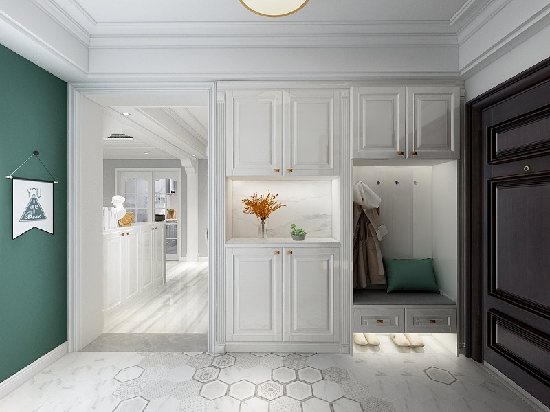 朱晨希-162㎡简美两居一层玄关装修效果图第5张