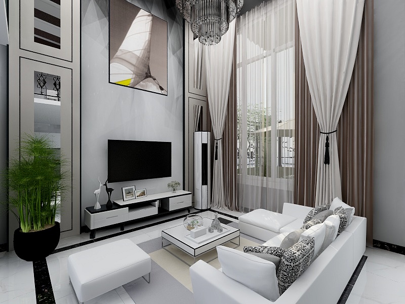 理想工作室-黑白灰-装修设计方案