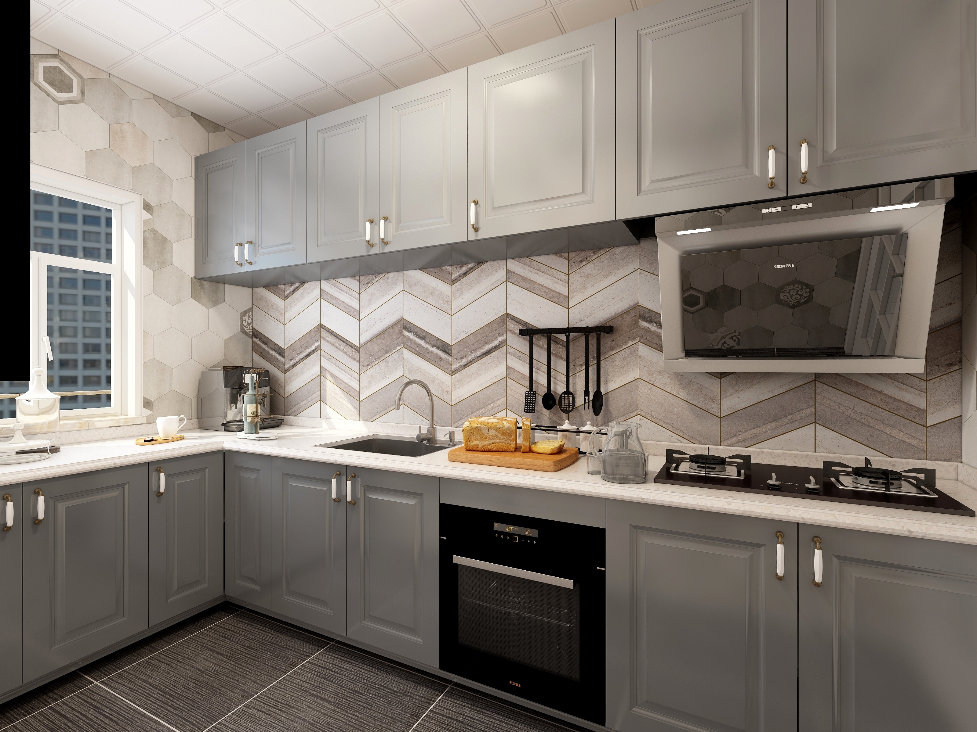 龙合装饰-童话一层厨房装修效果图第1张