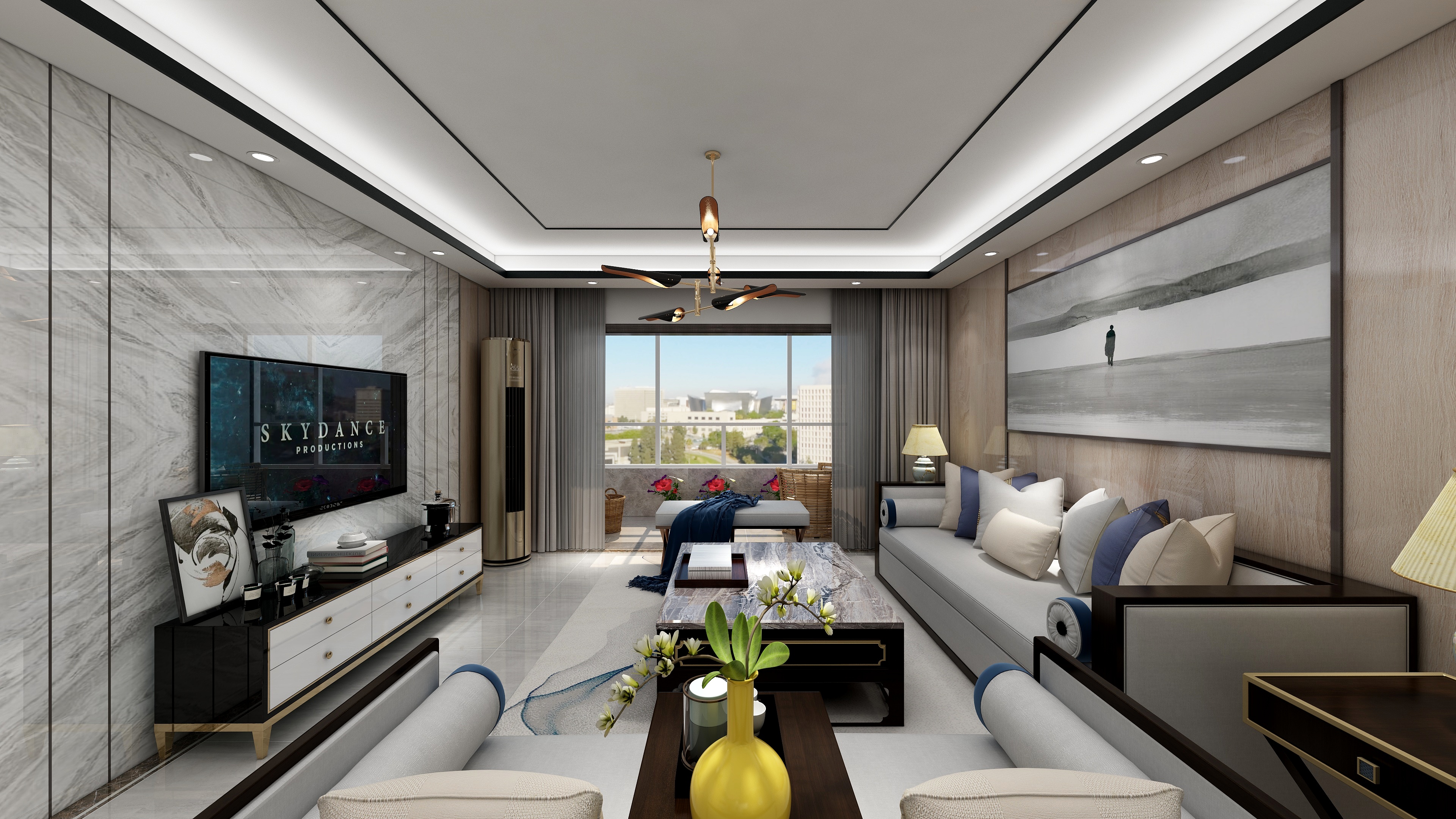 设计师丨胡月平-118㎡新中式两居装修效果图