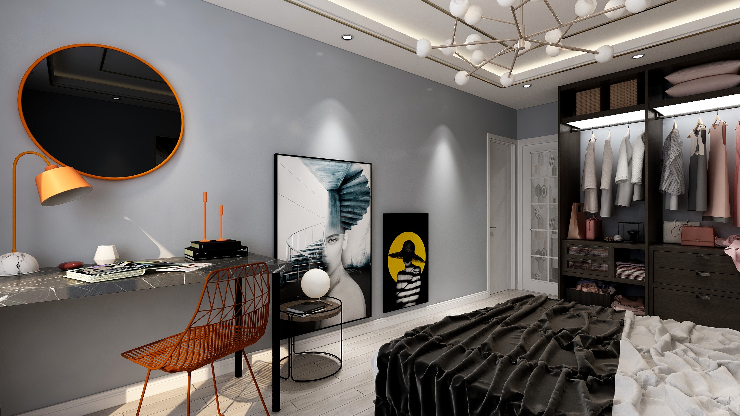 龙合装饰-童话一层主卧装修效果图第3张