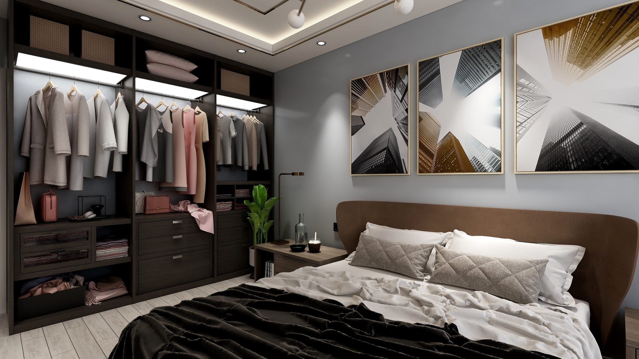 龙合装饰-童话一层主卧装修效果图第1张